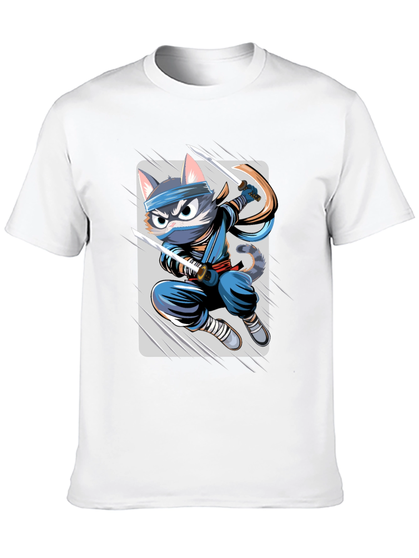 Black Ninja Cat T-Shirt - Unique Cartoon Graphic Tee view 10