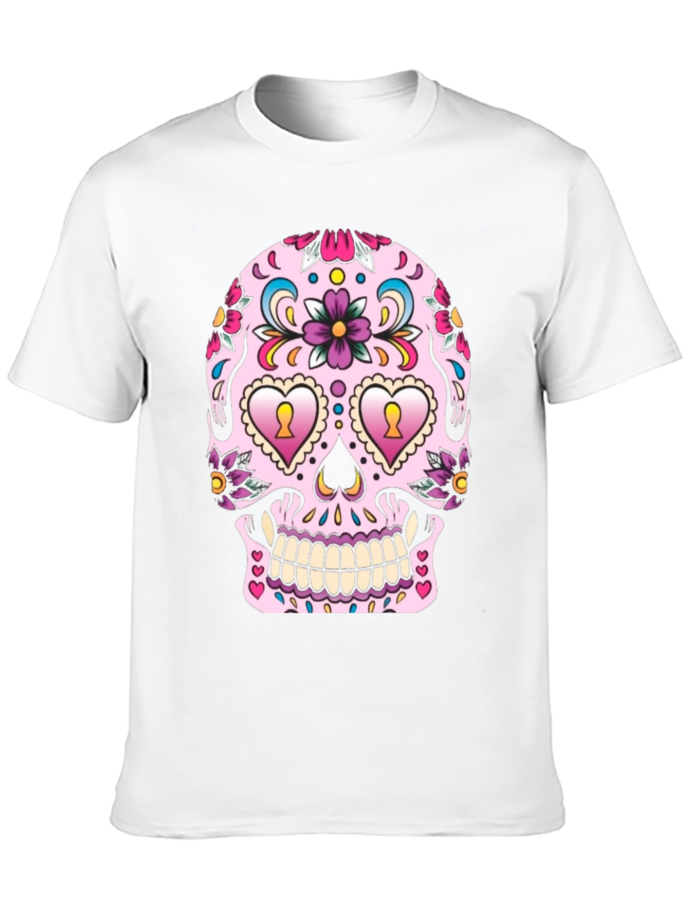 Black Sugar Skull Graphic Tee - Day of the Dead Style view 10