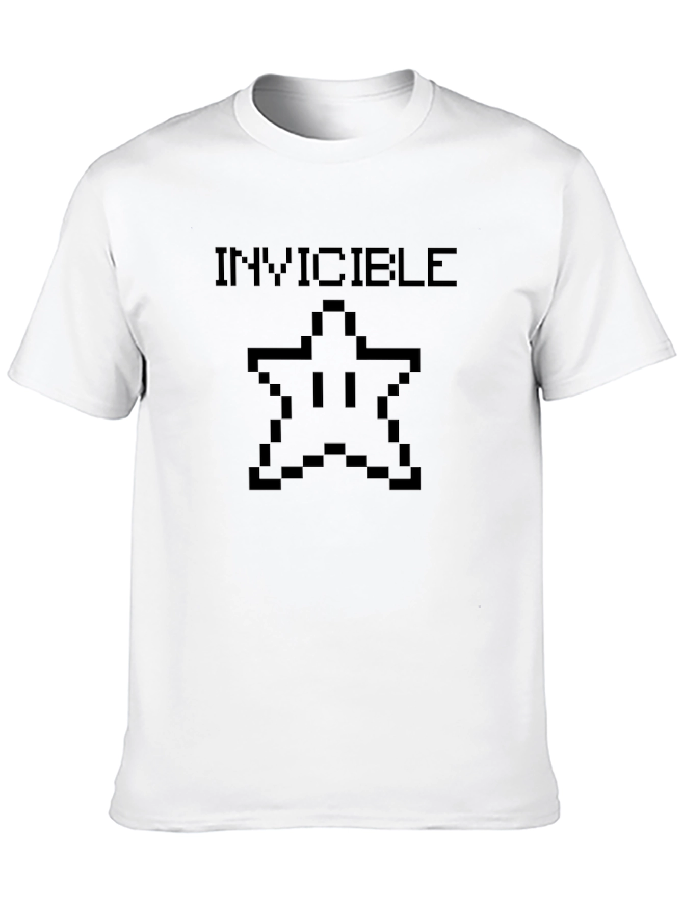 Black Invincible Pixel Star T-Shirt - Black Cotton Tee view 10