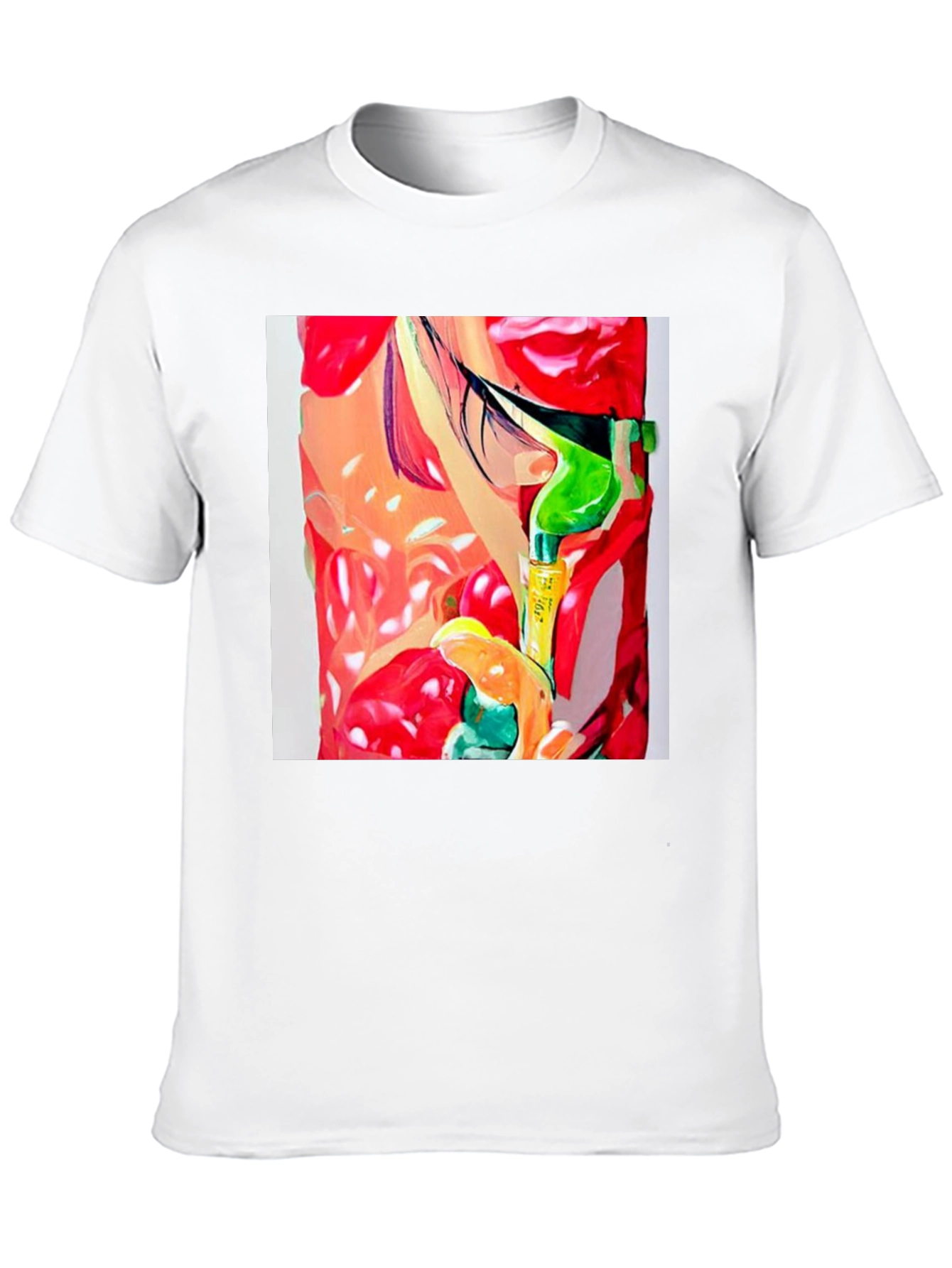 Black Abstract Print Men's Black T-Shirt view 10