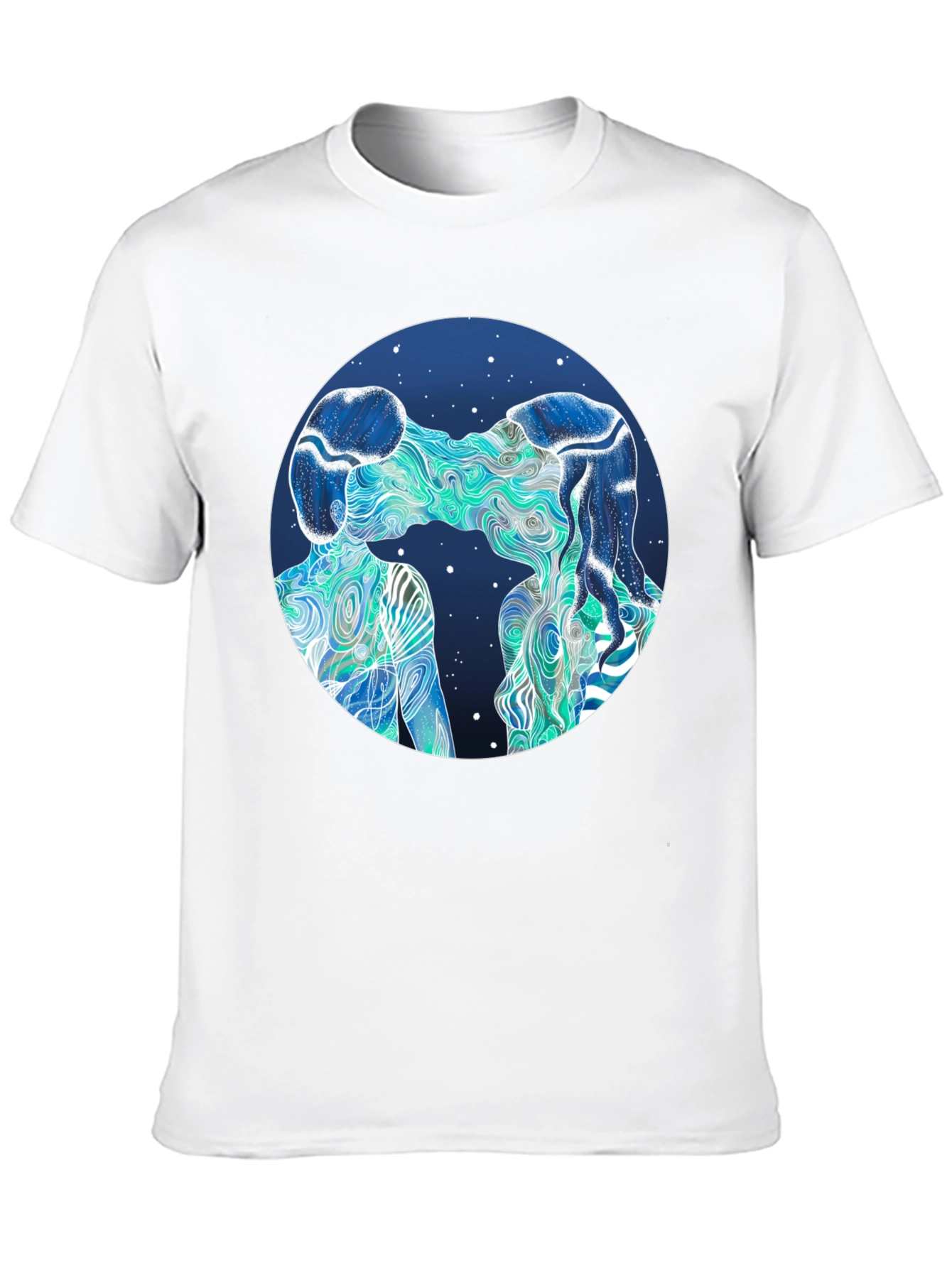 Black Abstract Lovers Graphic T-Shirt view 10