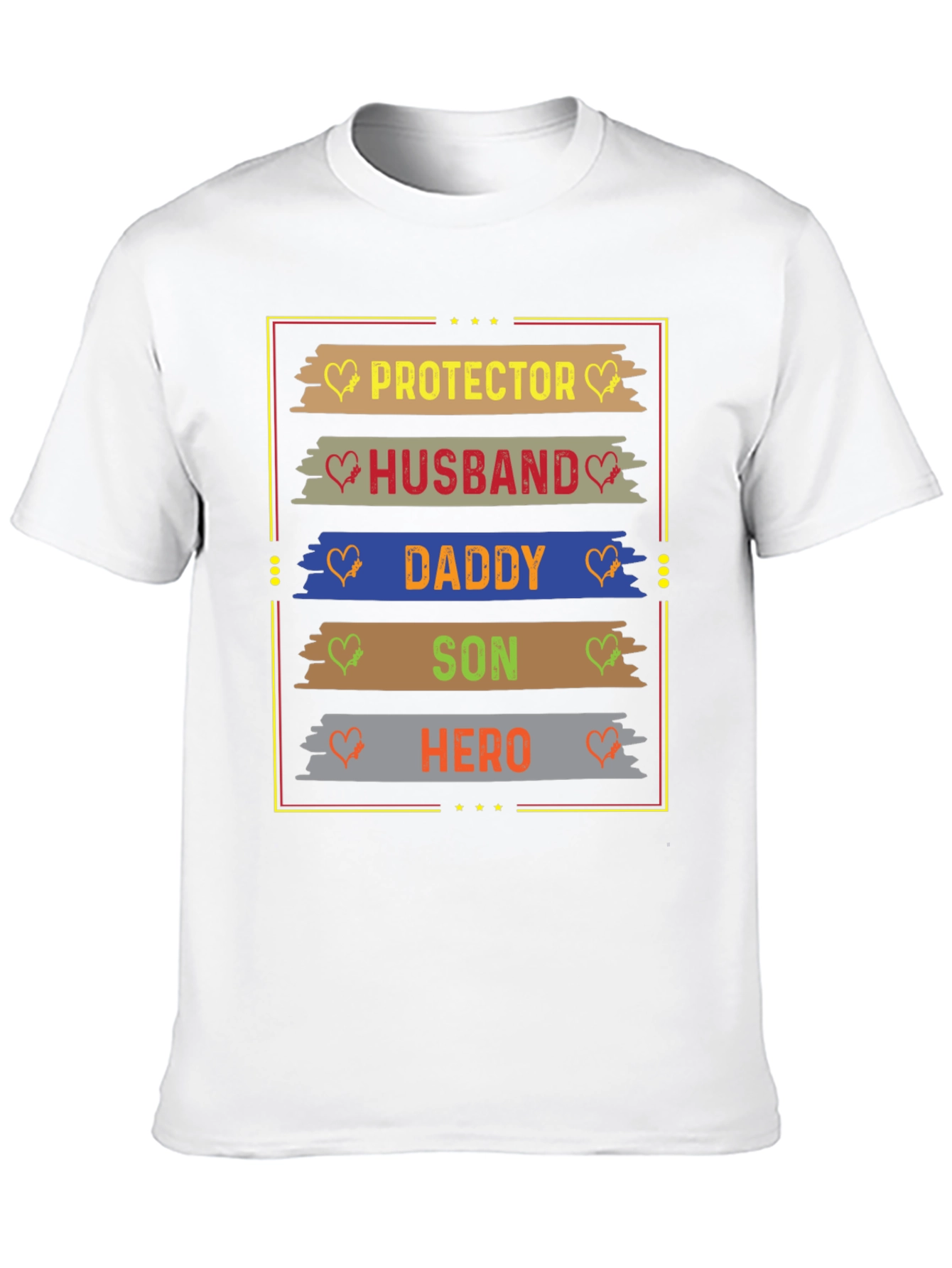 Black Protector Husband Daddy Hero Men's T-Shirt view 10