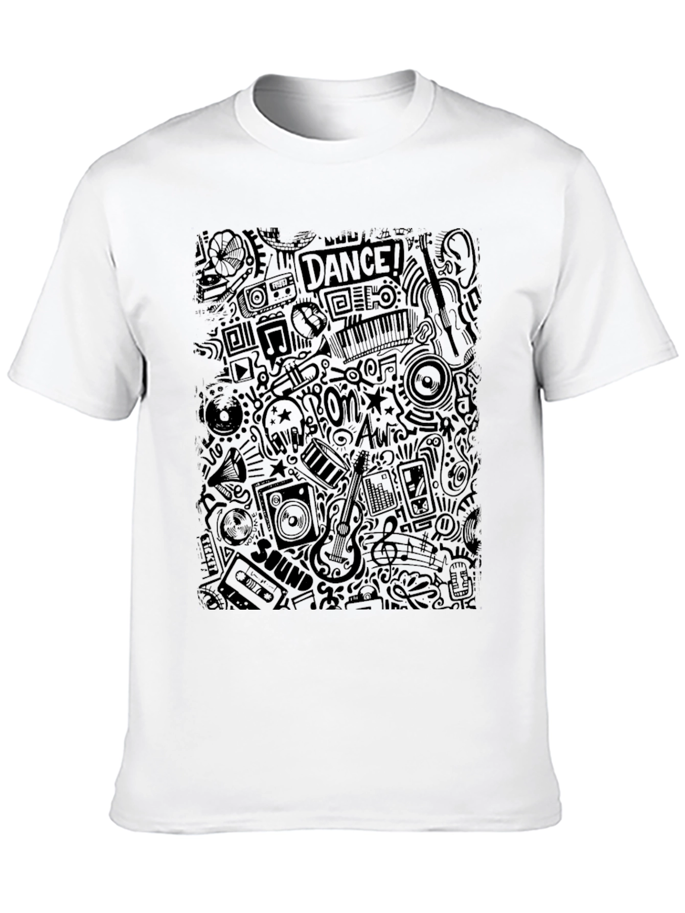 Black Music Doodle Graphic T-Shirt view 10