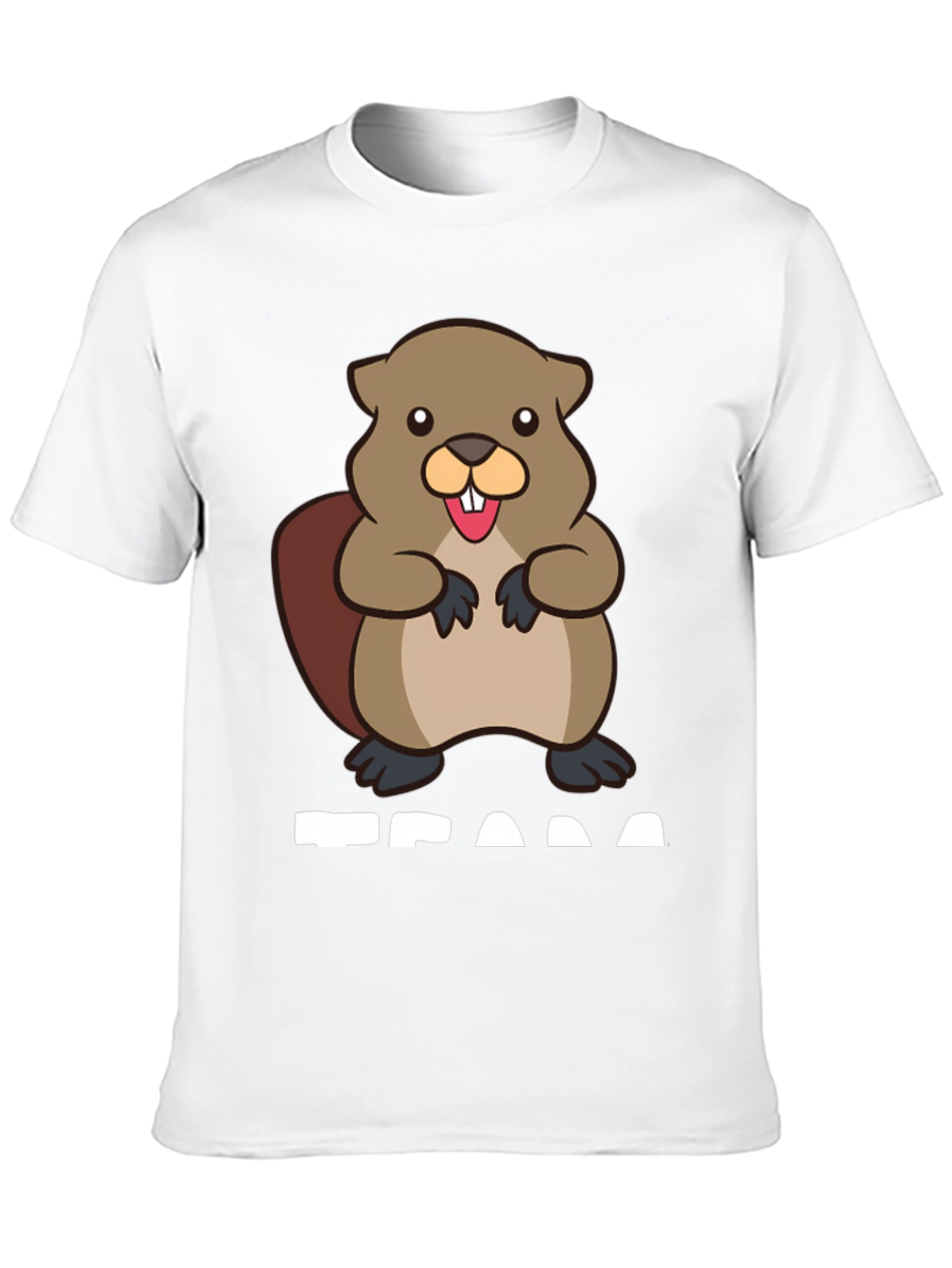 Black Funny Beaver Graphic T-Shirt - Unisex Black Tee view 10