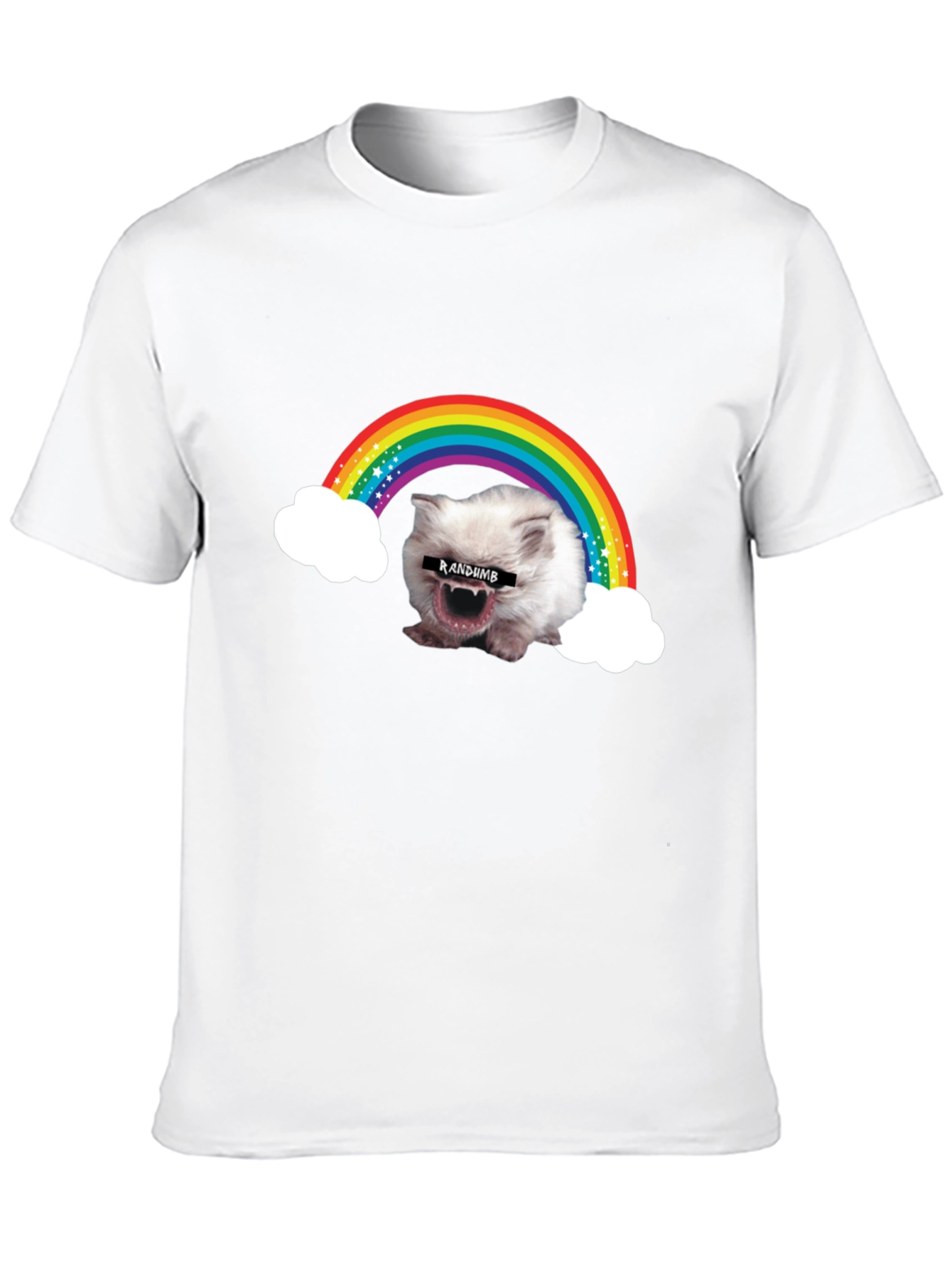 Black Random Rainbow Cat Meme T-Shirt view 10