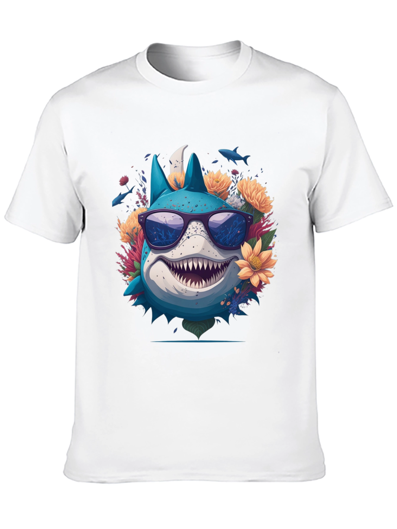 Black Cool Shark in Sunglasses T-Shirt view 10