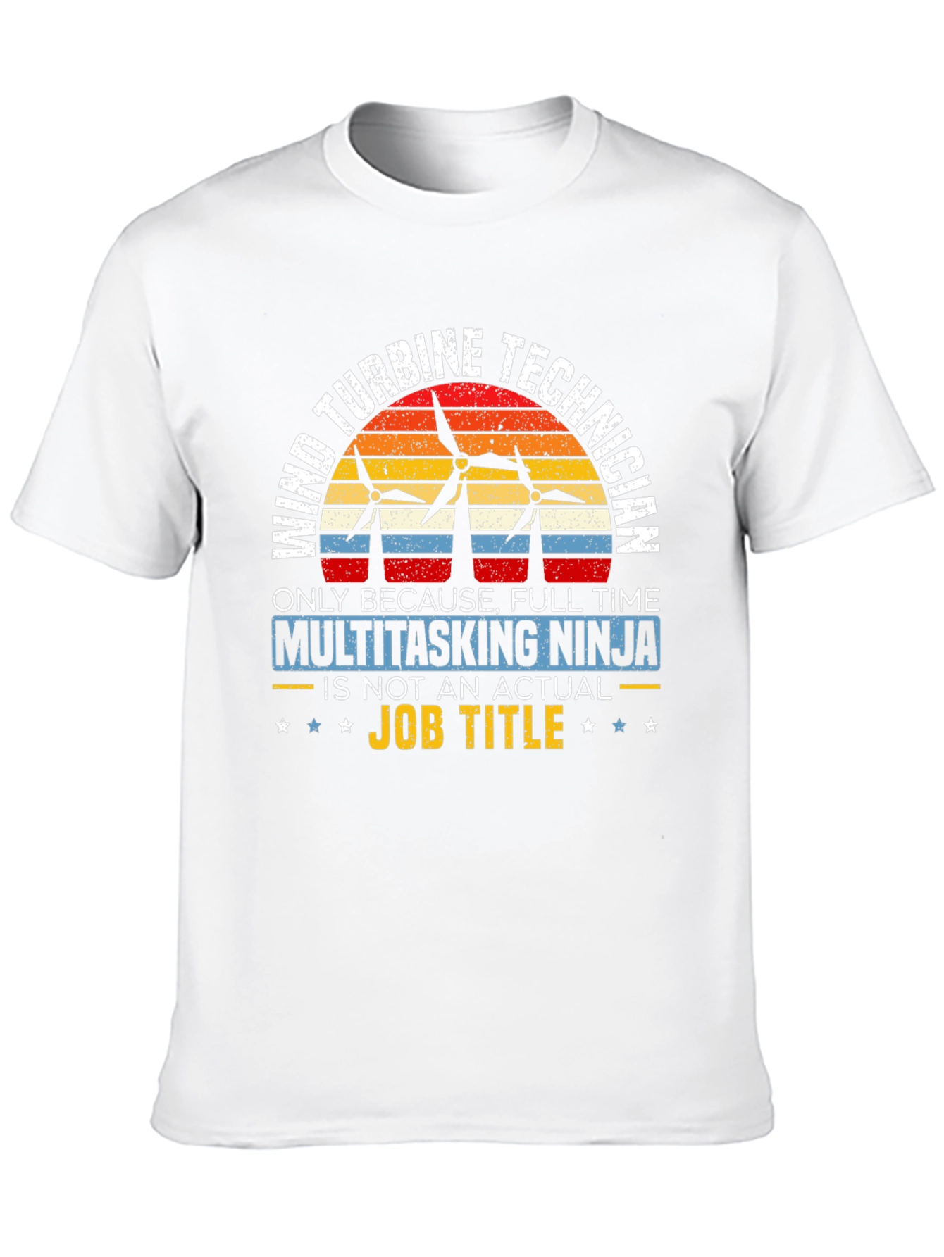Black Wind Turbine Technician Multitasking Ninja T-Shirt view 10