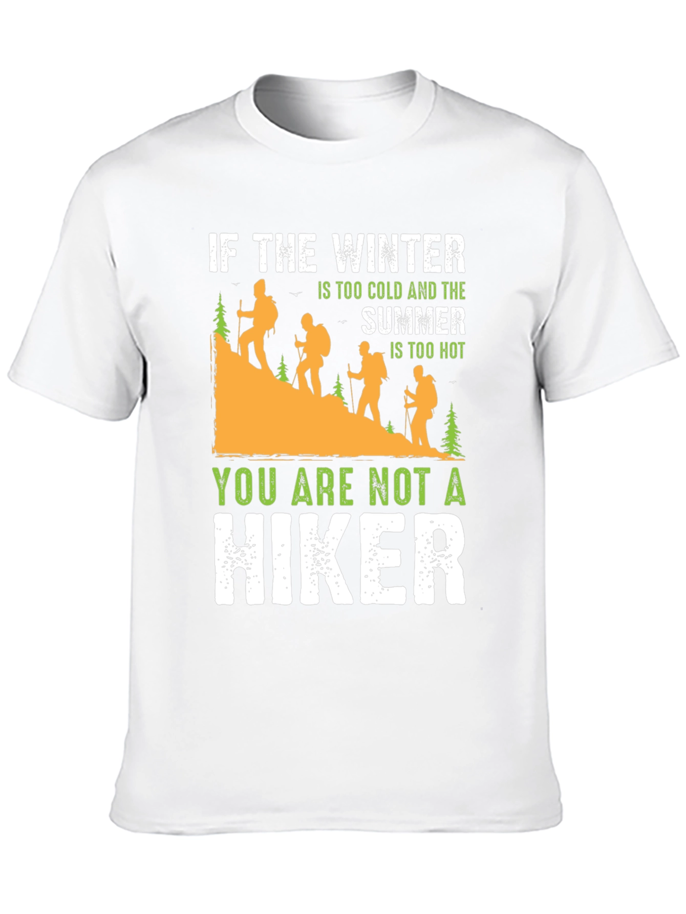 Black Hiking T-Shirt: Too Cold, Too Hot - Hiker view 10