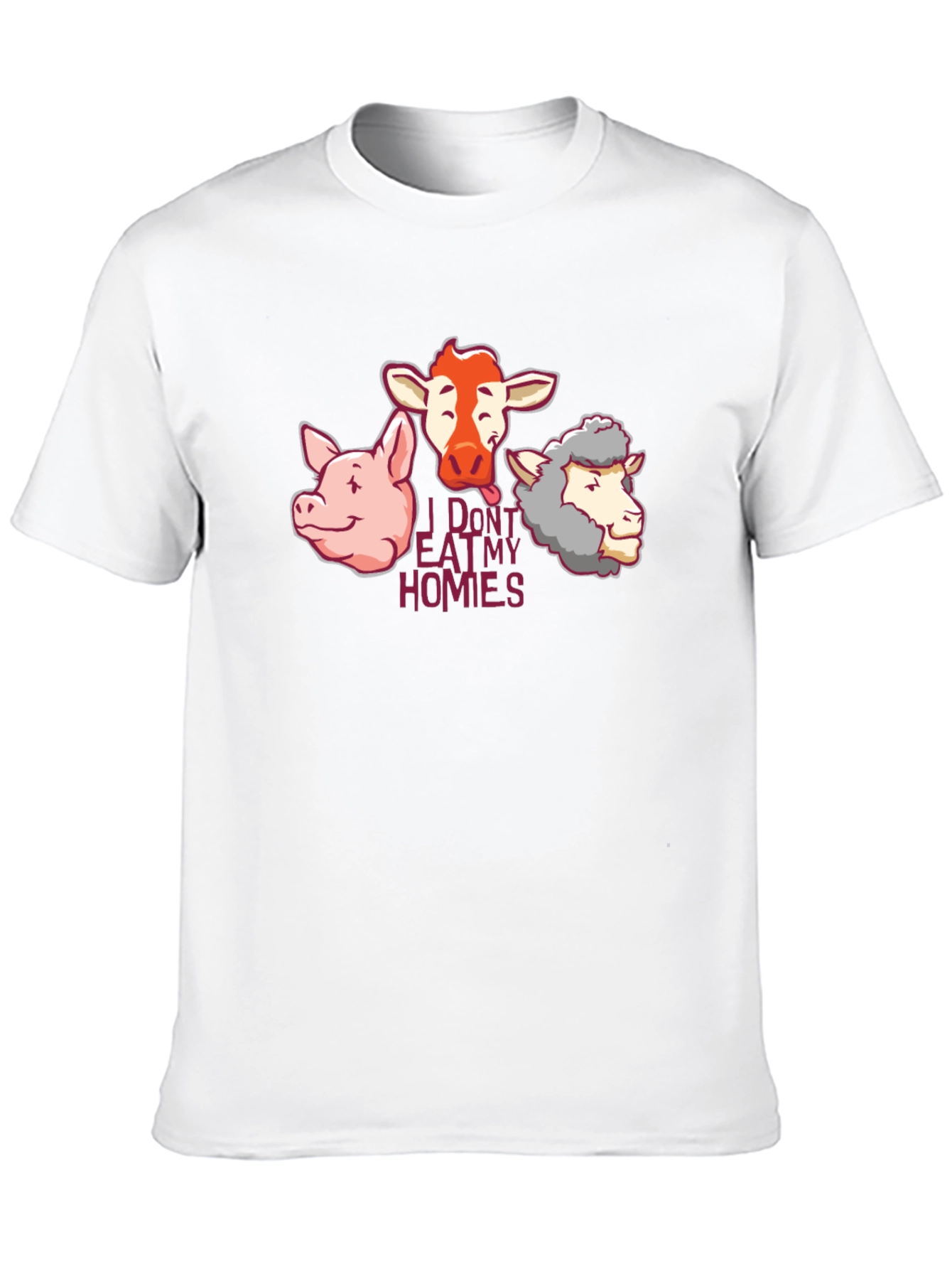 Black Vegan Animal Graphic T-Shirt - I Don't Eat My Homies view 10