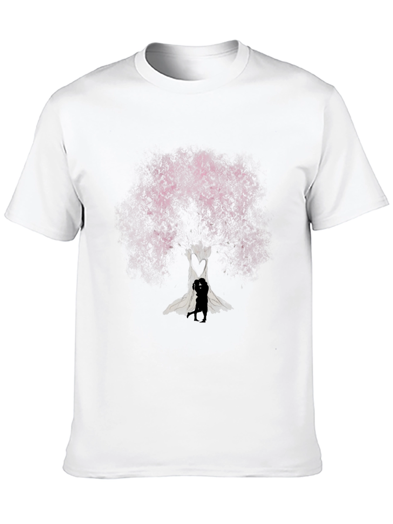 Black Love Tree Graphic Tee - Unique Romantic Design view 10