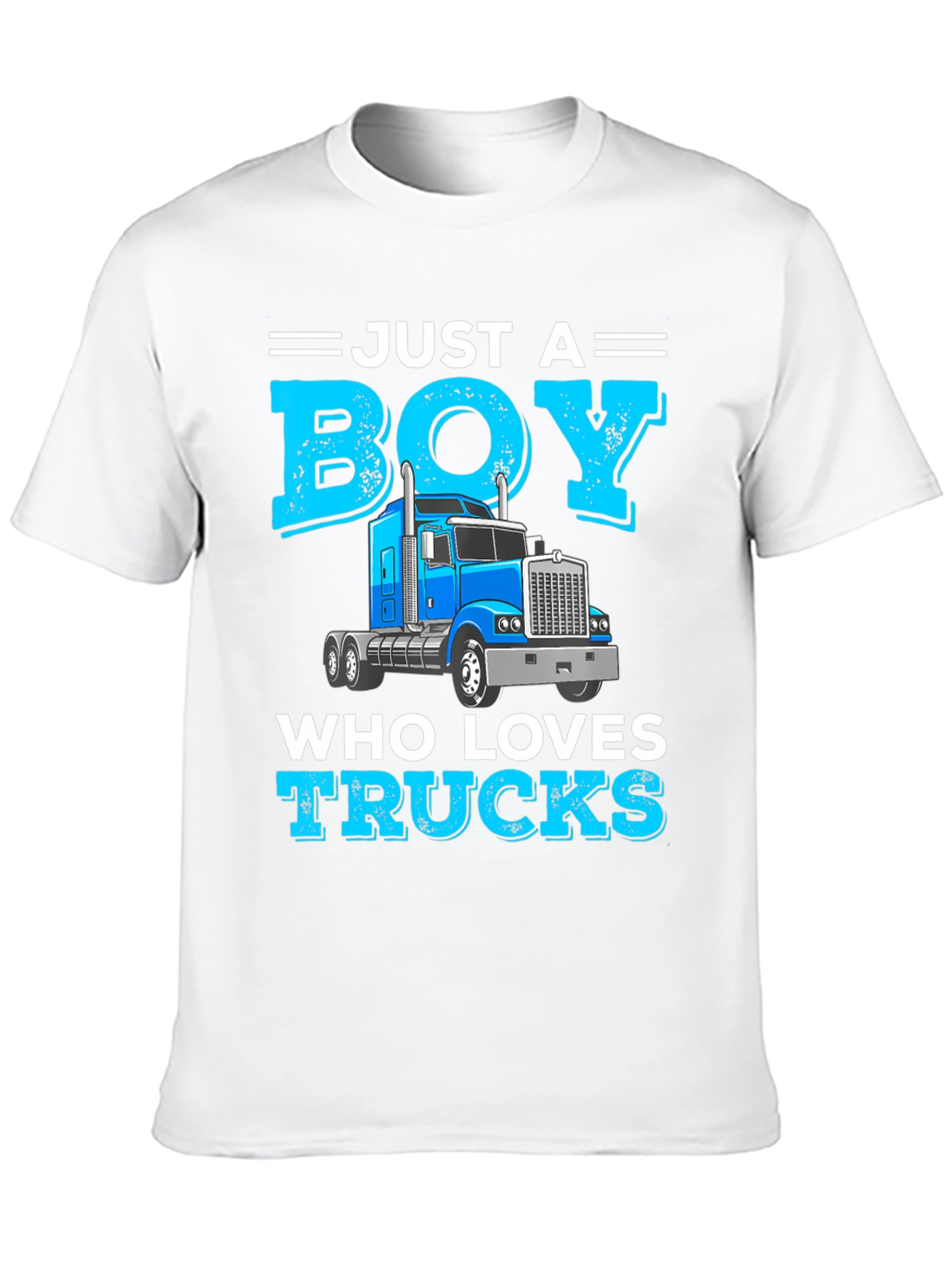 Black Just a Boy Who Loves Trucks T-Shirt view 10