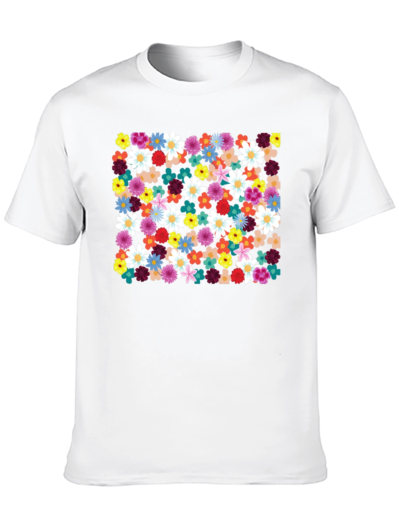 Black Floral Print Black T-Shirt view 10