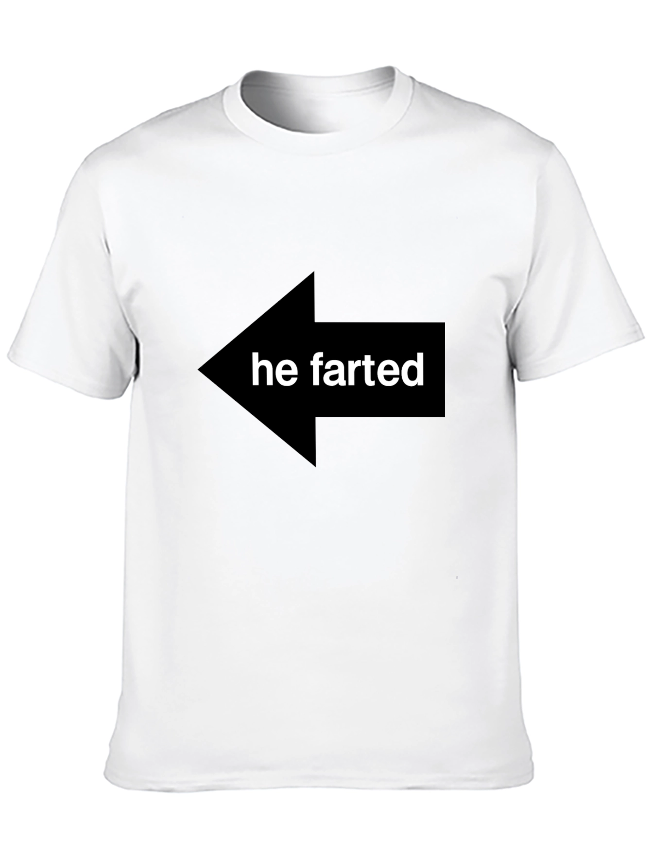 Black Funny 'He Farted' Arrow Graphic T-Shirt view 10