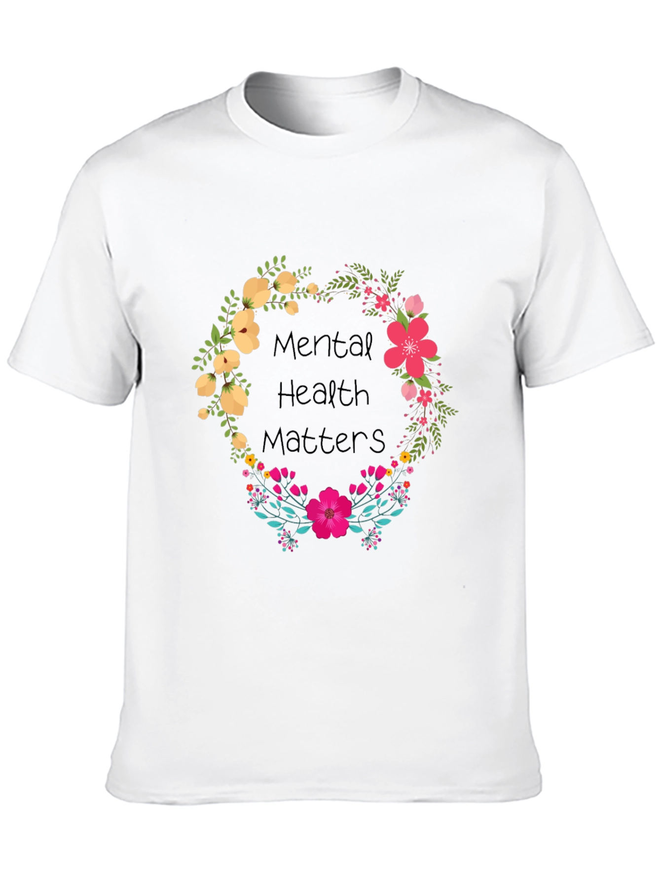 Black Mental Health Matters Floral Tee view 10