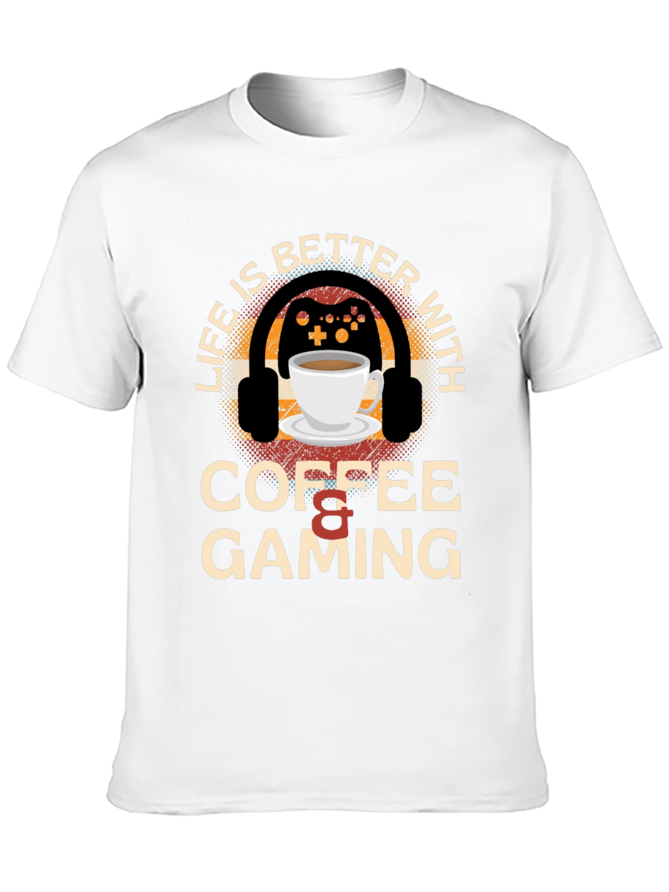 Black Coffee & Gaming T-Shirt - Gamer Life Style view 10