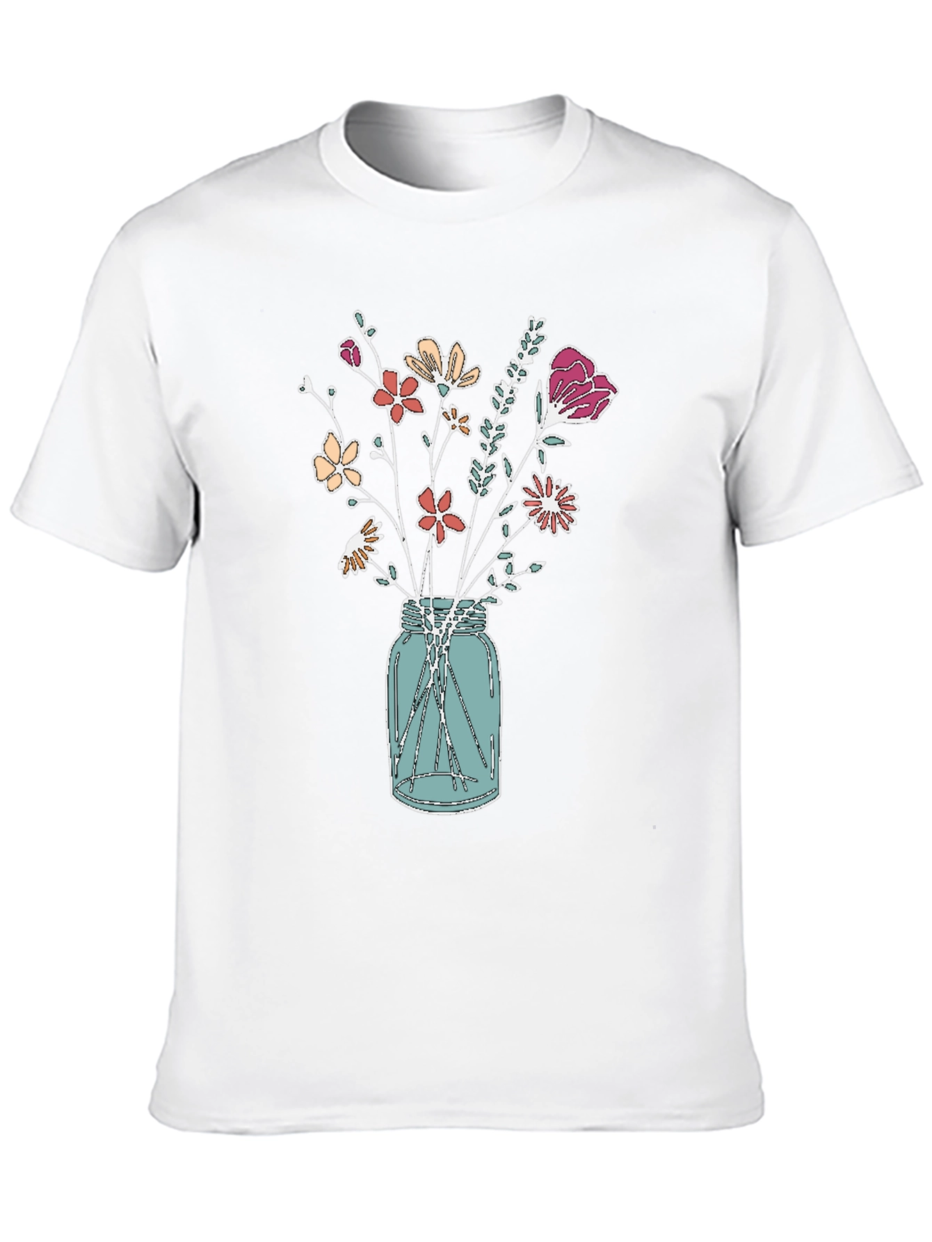 Black Floral Bouquet in Jar Graphic Tee view 10