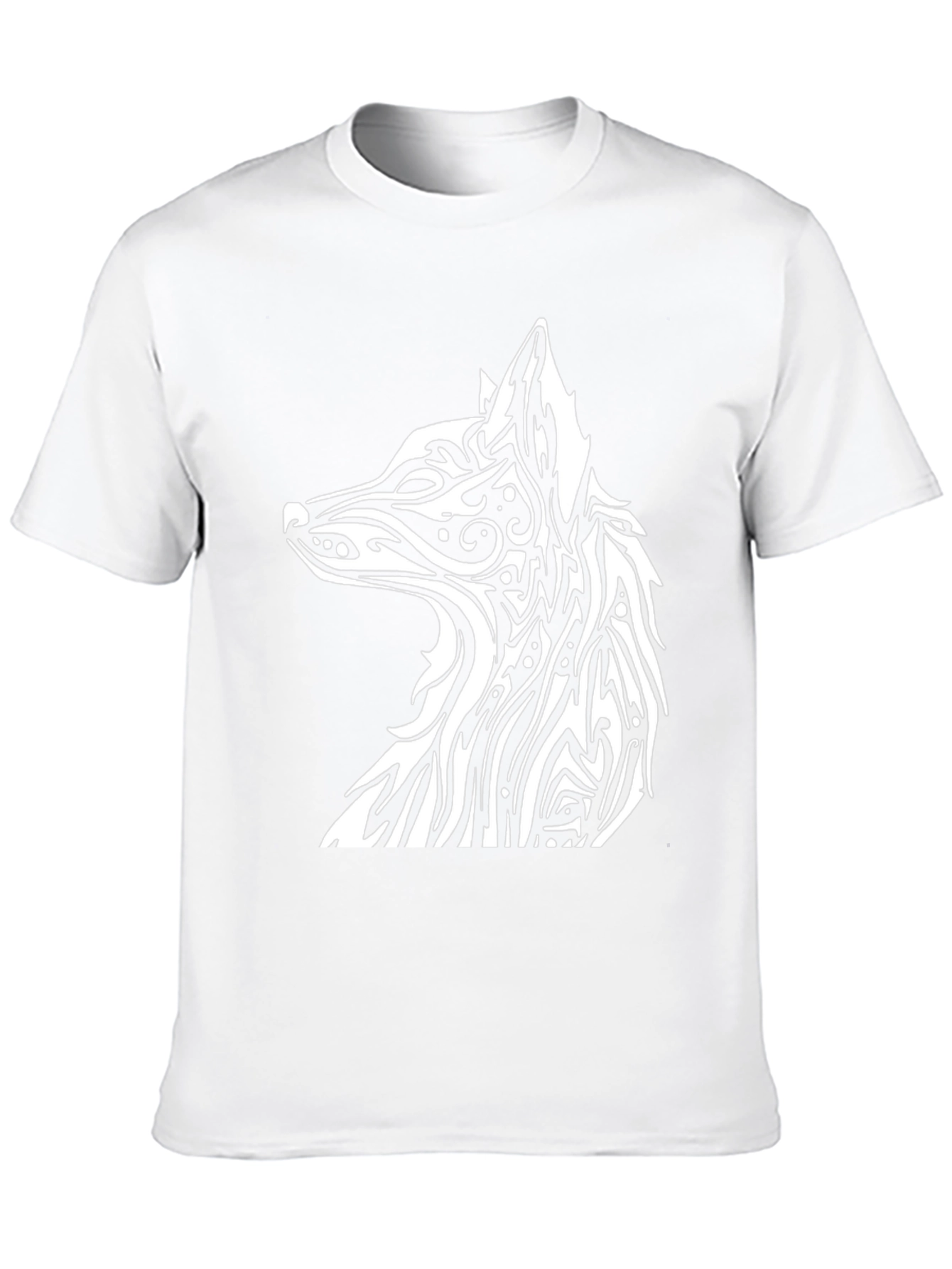 Black Tribal Wolf Graphic Black T-Shirt view 10