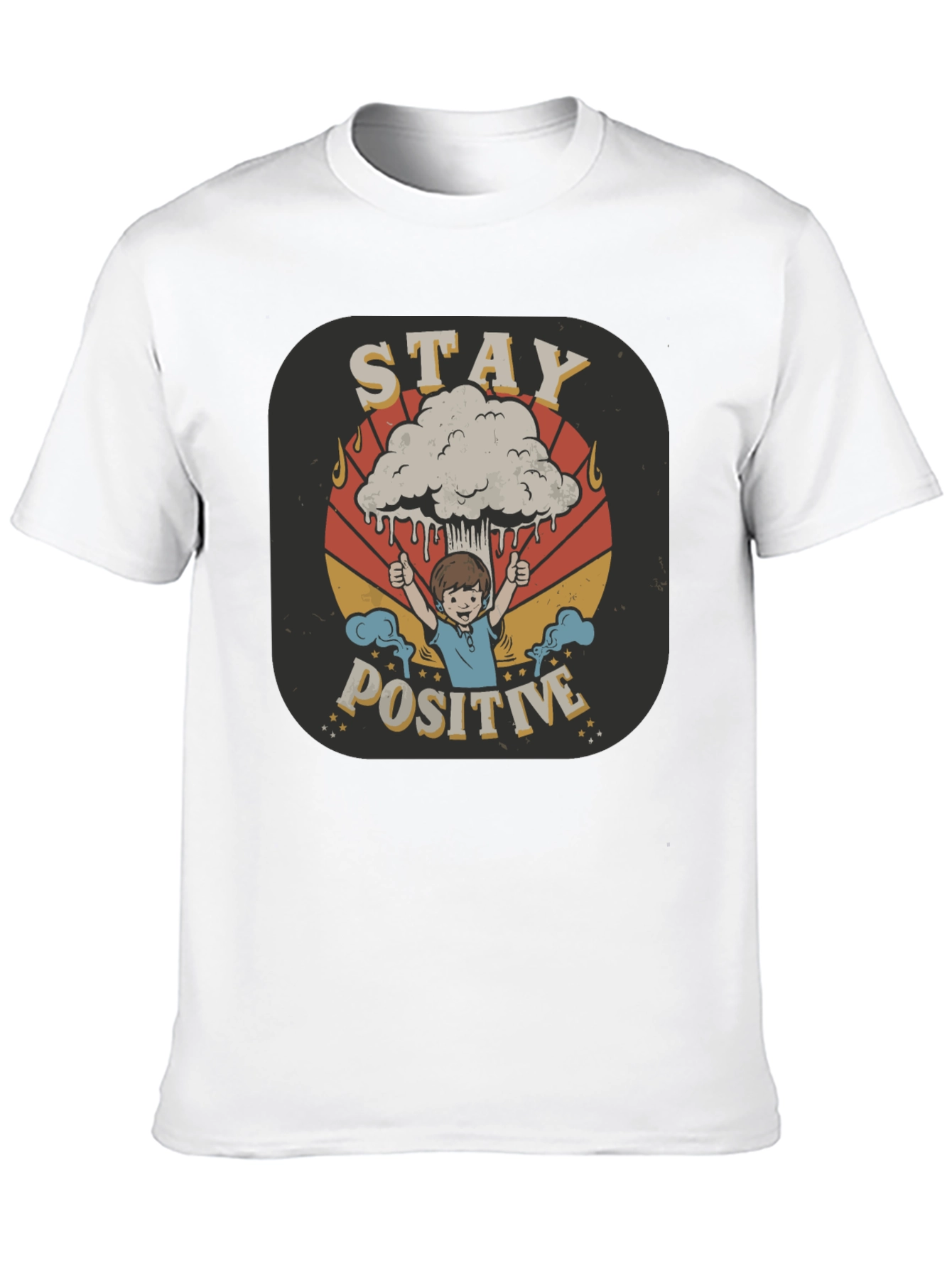 Black Stay Positive Graphic Tee - Unisex Black T-Shirt view 10
