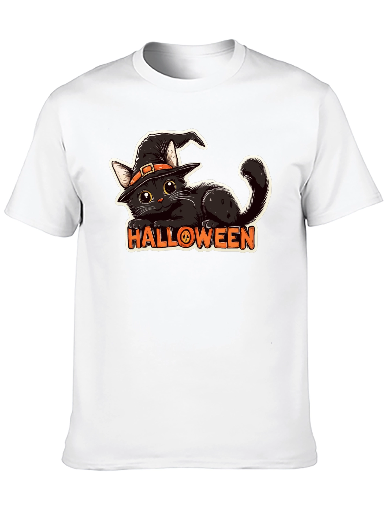 Black Halloween Cat T-Shirt - Spooky & Stylish! view 10