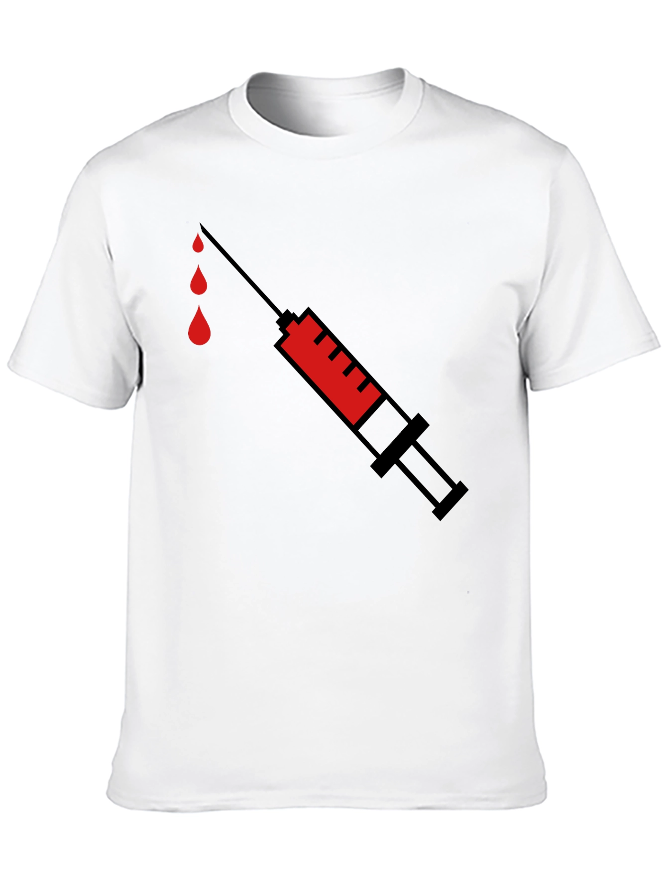 Black Syringe Graphic Tee - Black Cotton T-Shirt view 10
