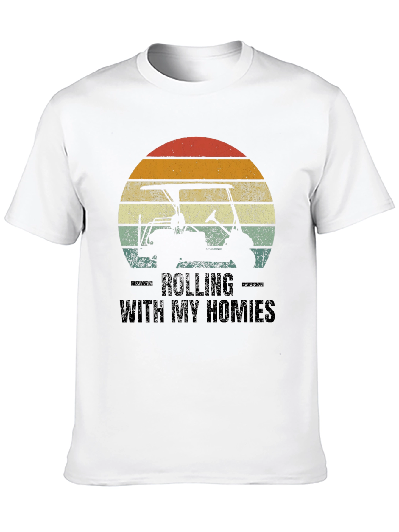 Black Rolling with My Homies Golf Cart Black Tee view 10