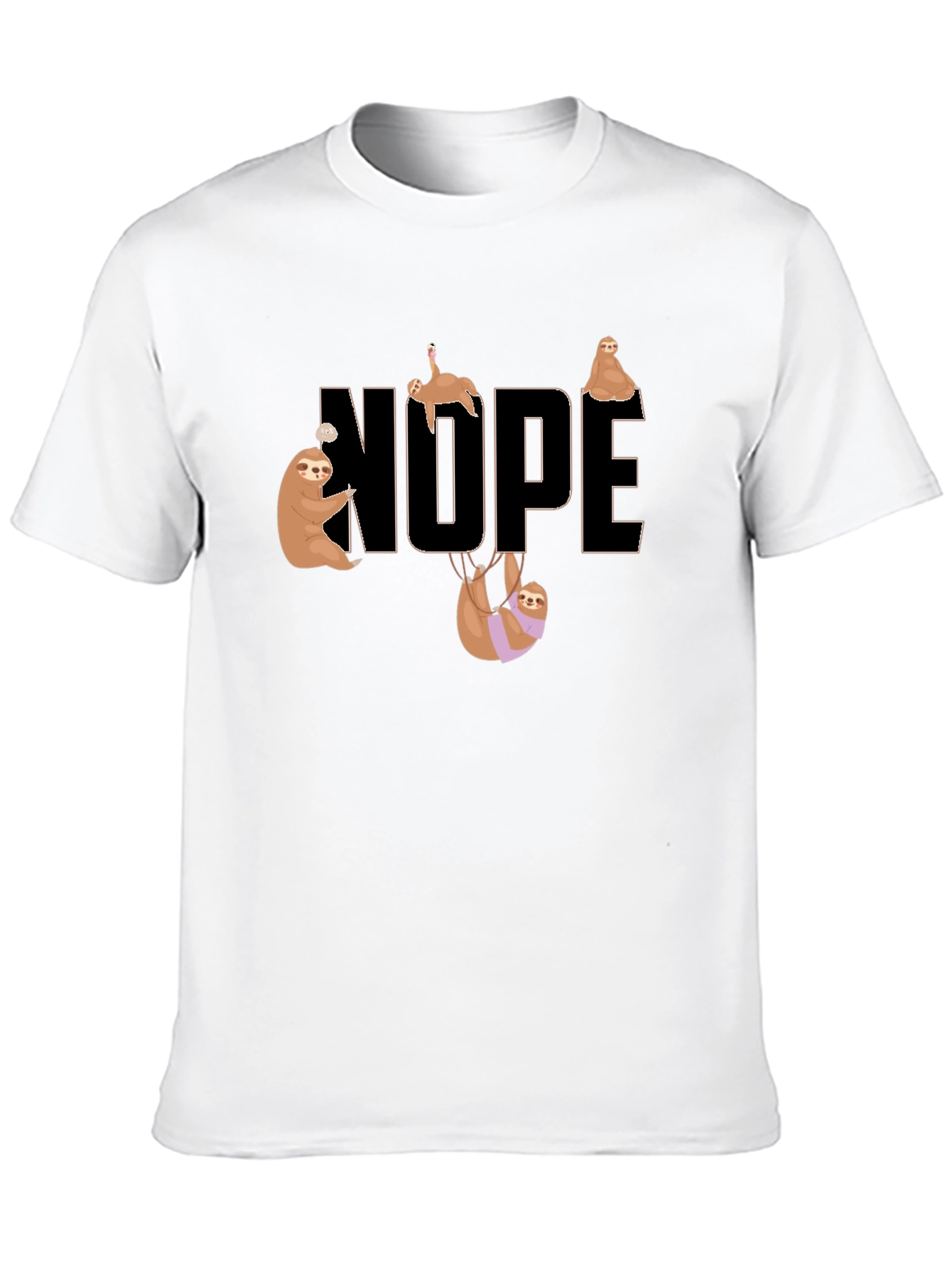 Black Nope Sloth Graphic T-Shirt view 10