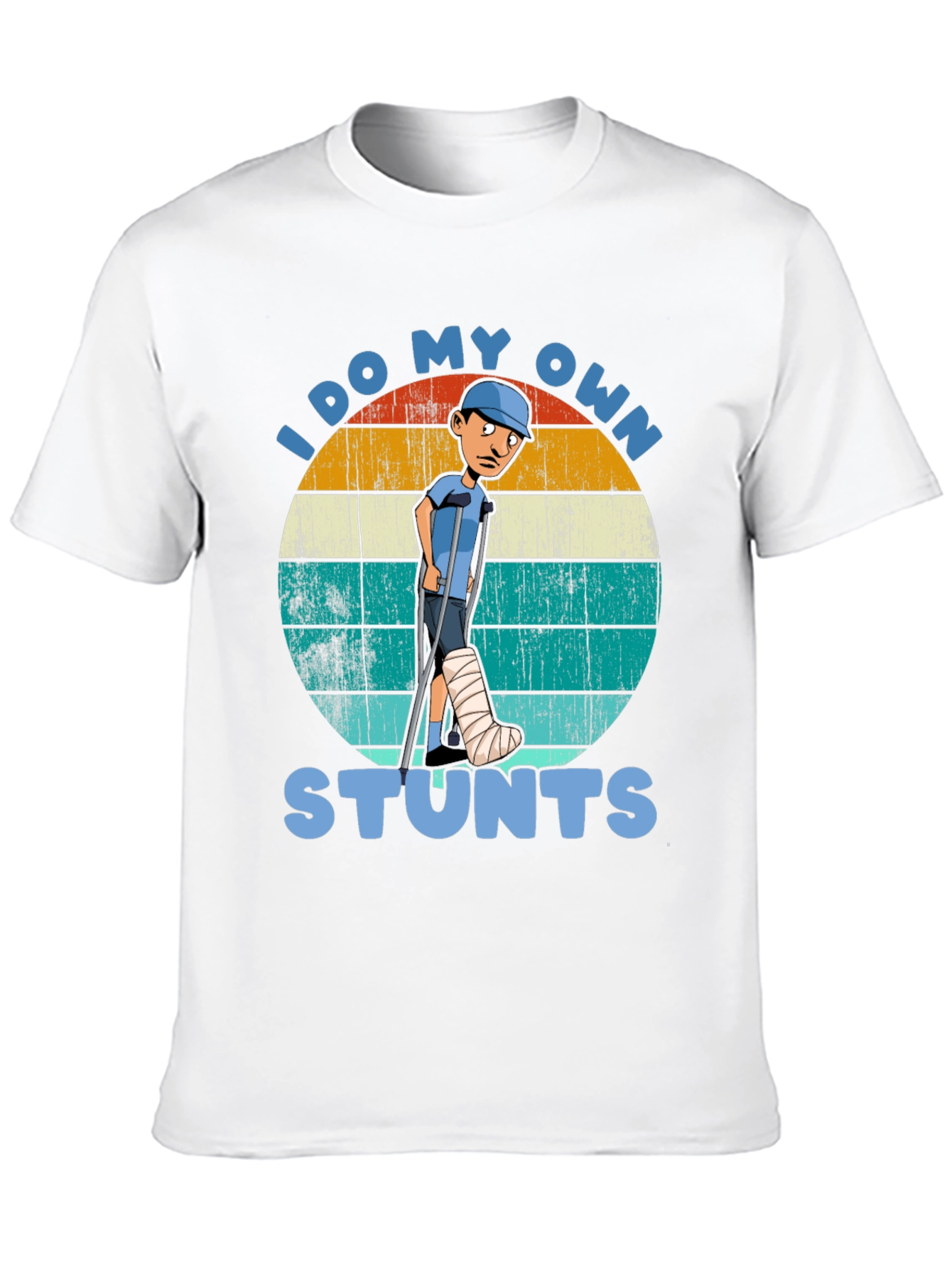 Black I Do My Own Stunts T-Shirt - Funny Injury Tee view 10