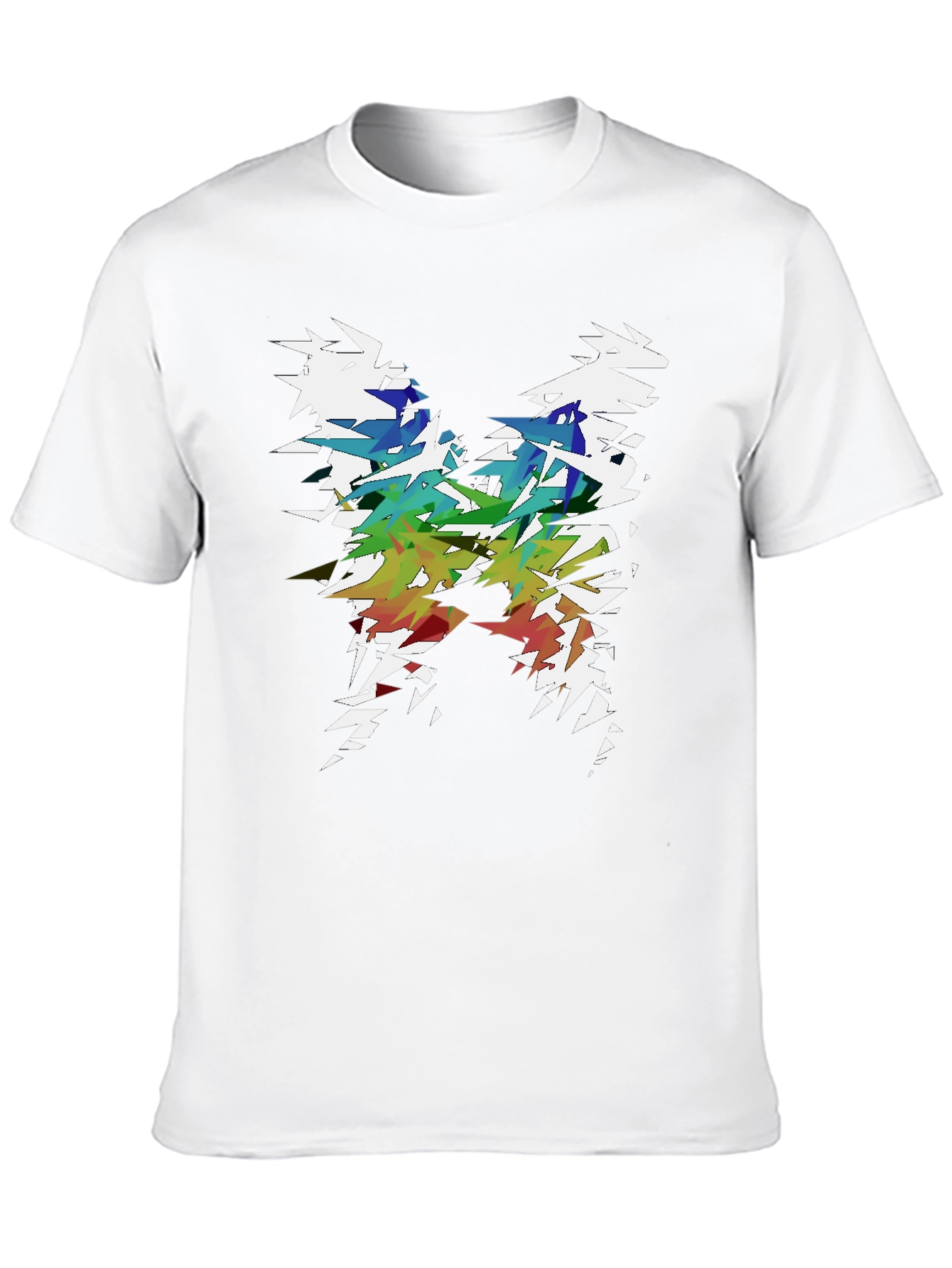 Black Abstract Geometric Rainbow Tee view 10