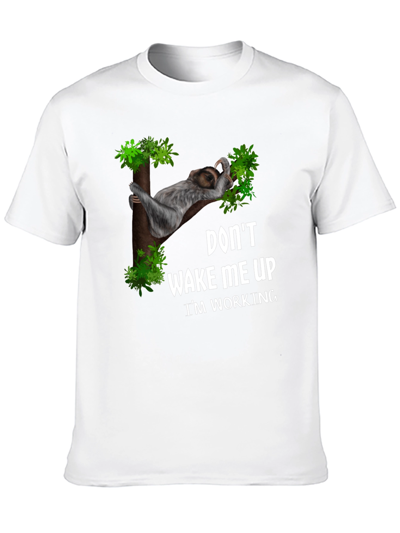 Black Funny Sloth Working T-Shirt: Don't Wake Me Up view 10