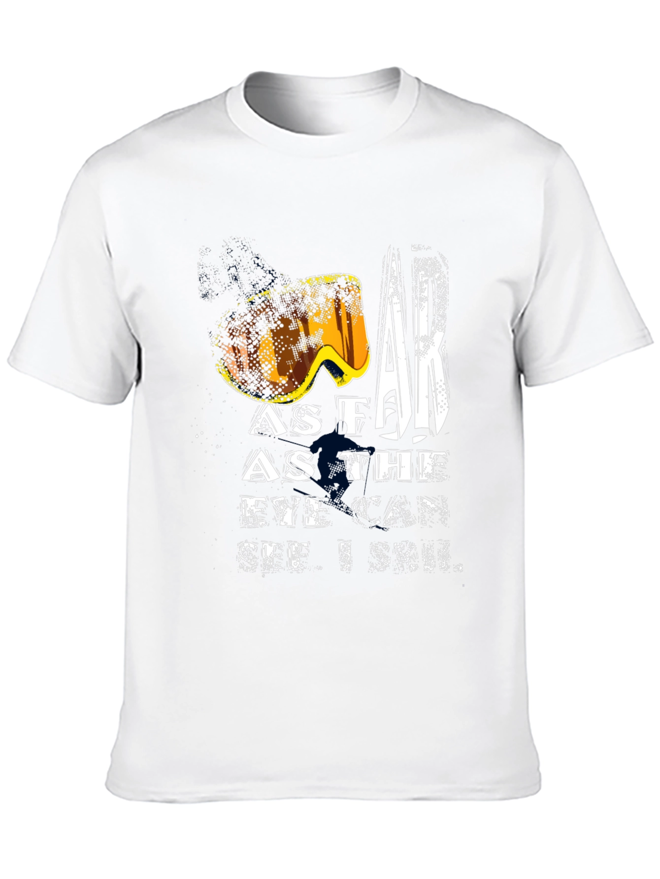 Black Ski Goggles T-Shirt - As Far As The Eye Can See view 10