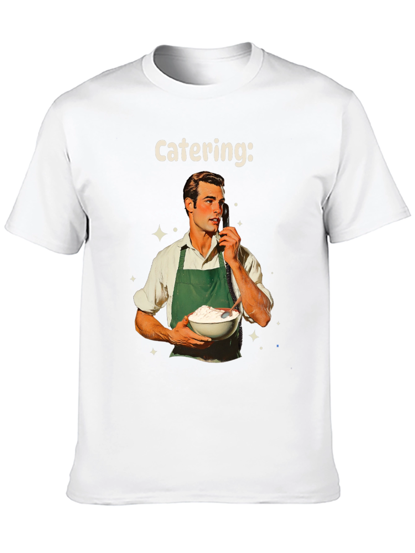Black Retro Catering T-Shirt - Vintage Food Service Style view 10