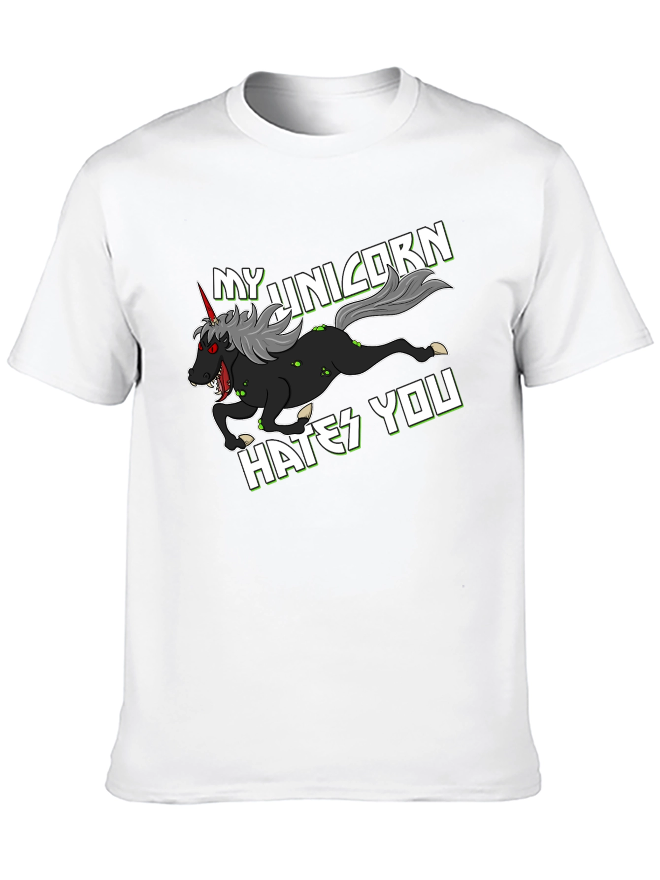 Black My Unicorn Hates You T-Shirt view 10