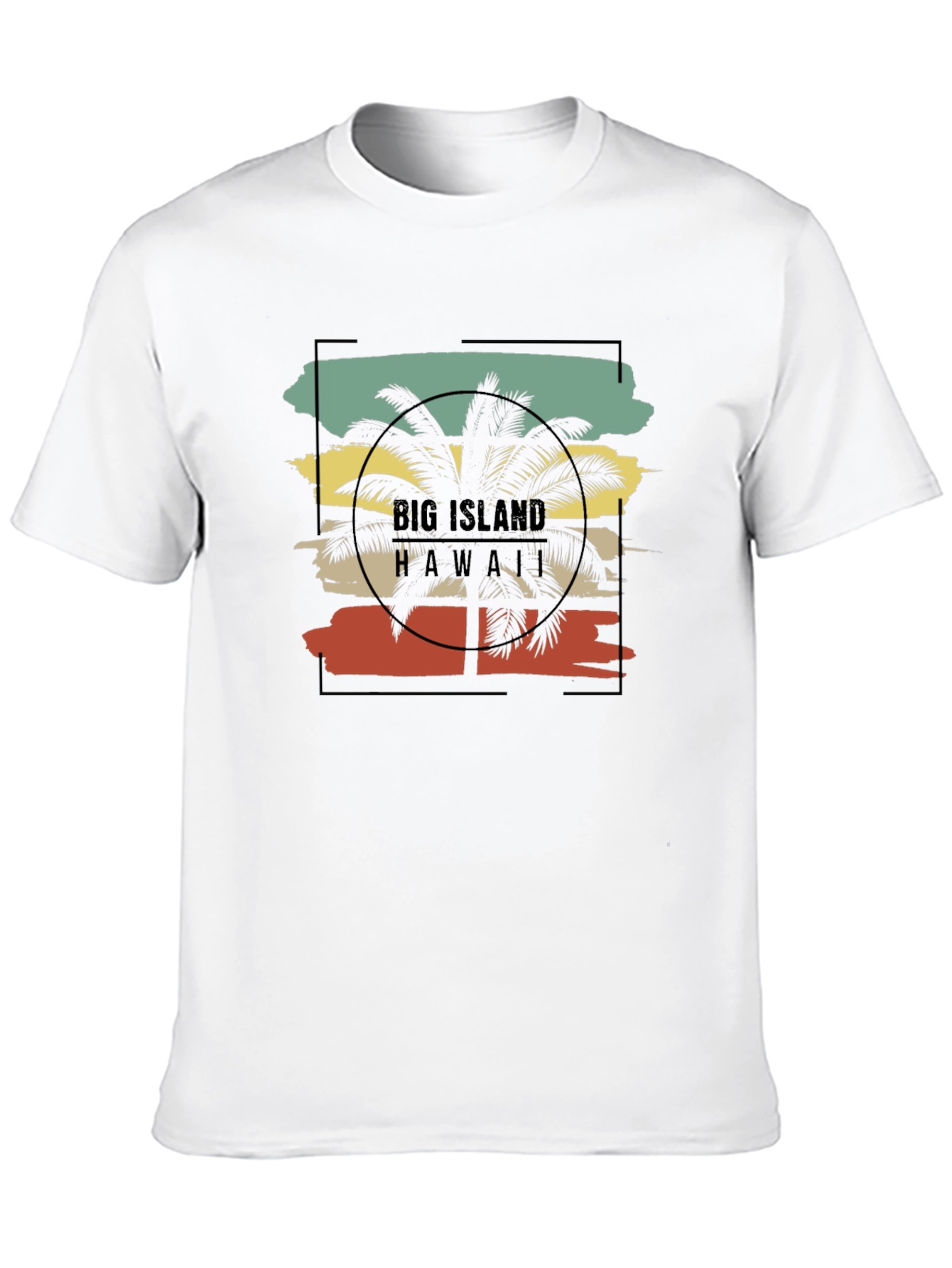 Black Big Island Hawaii Palm Tree Graphic Tee view 10