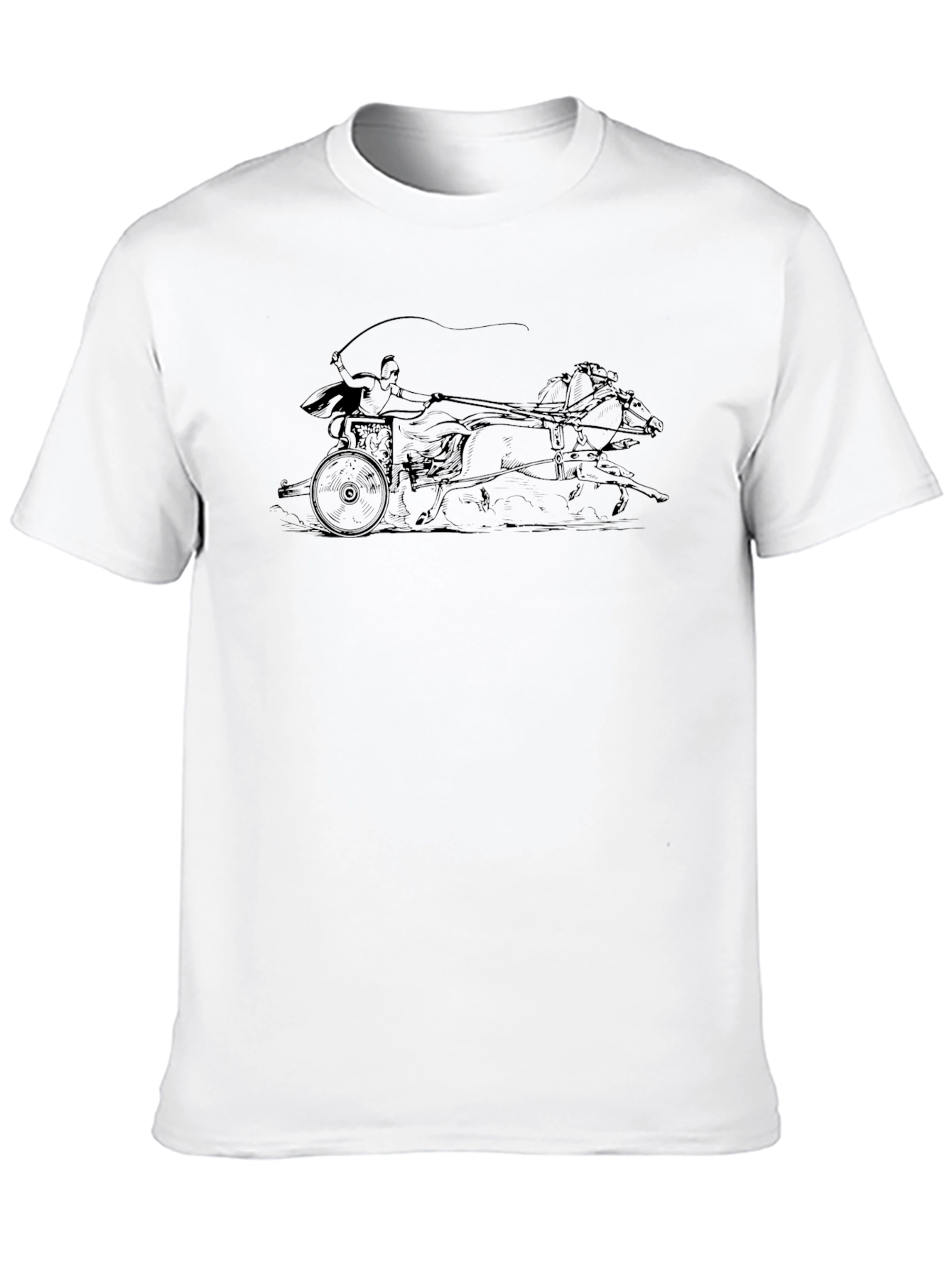 Chariot Race Graphic Tee - Stylish Black T-Shirt - 10