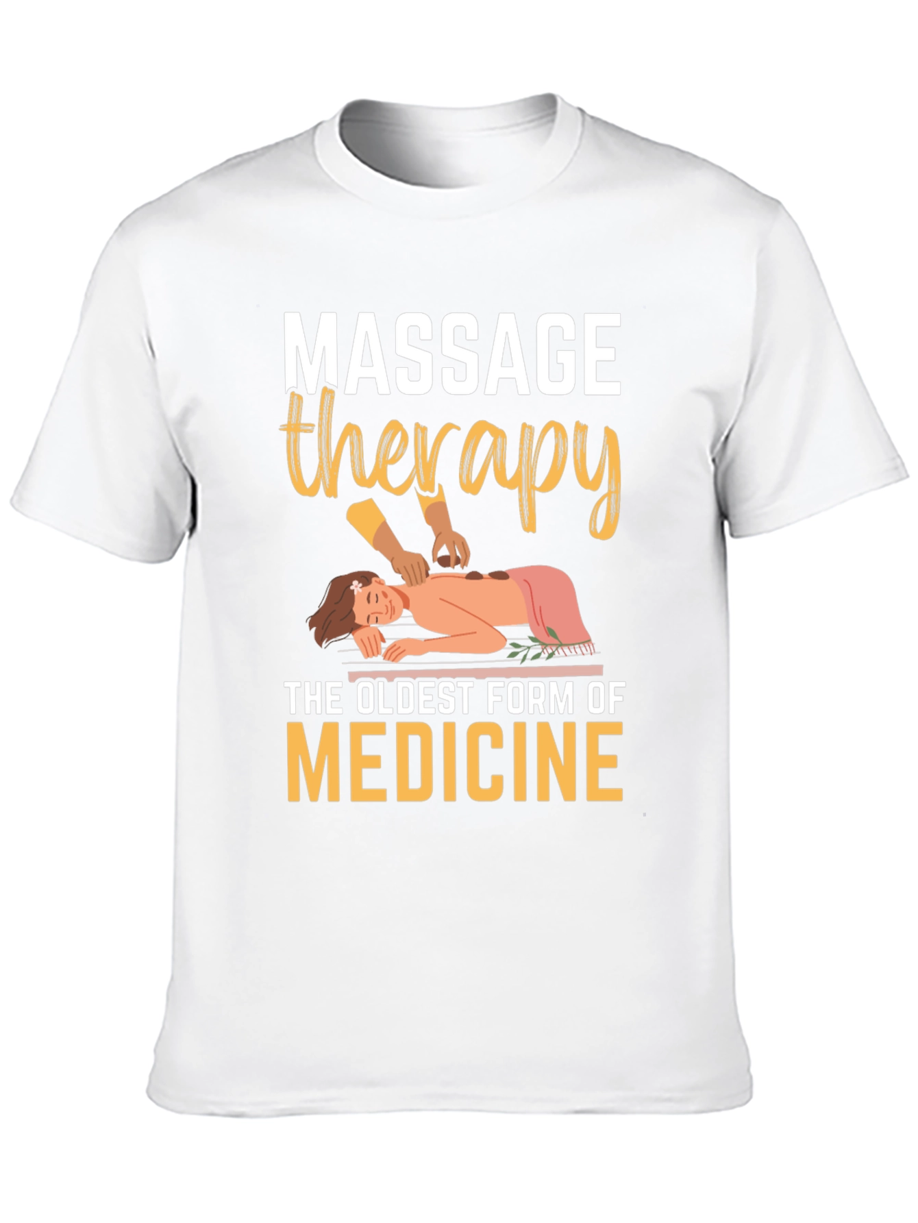 Black Massage Therapy T-Shirt: Oldest Medicine, Relaxing Design view 10