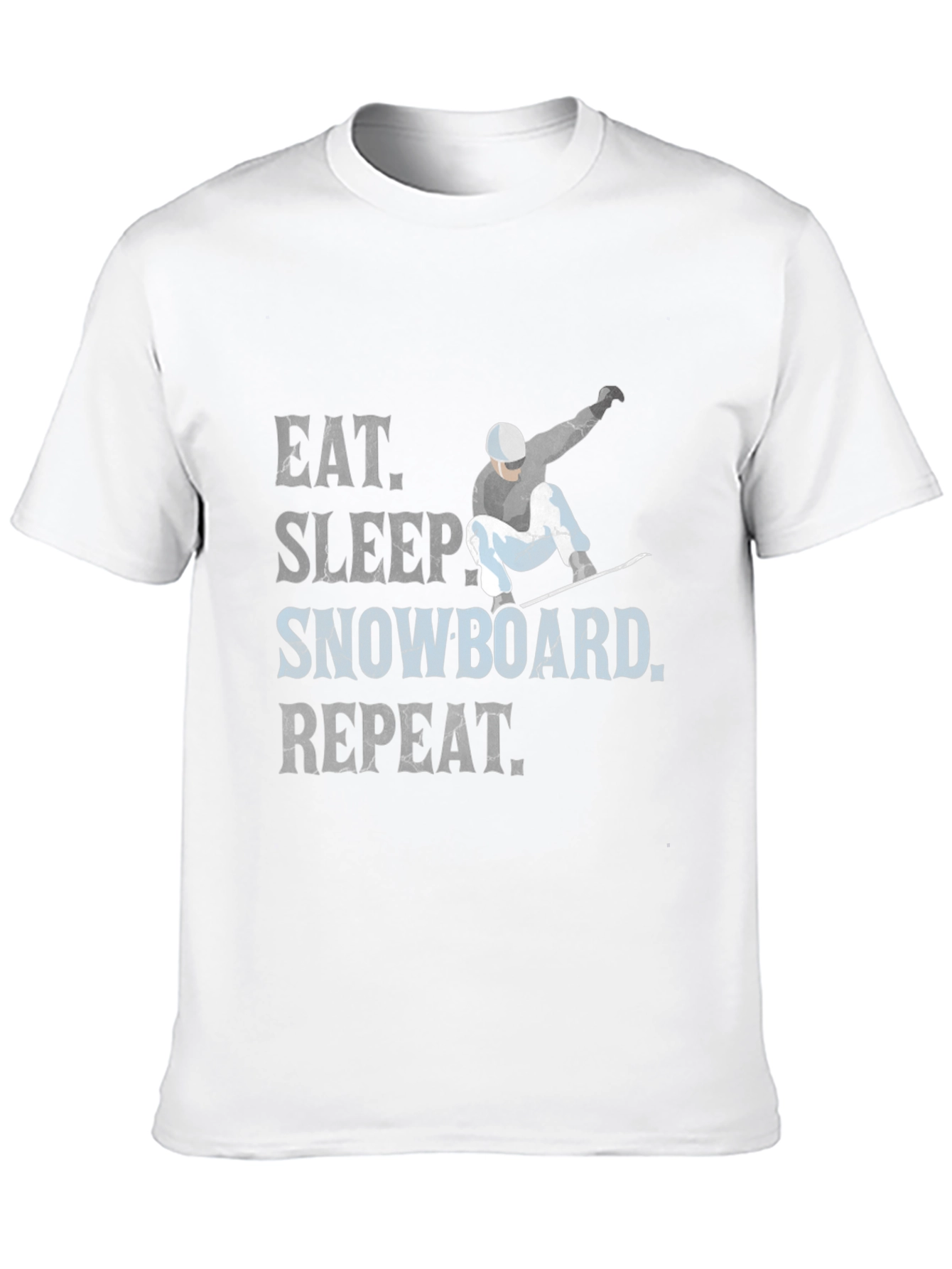Black Eat Sleep Snowboard Repeat T-Shirt view 10