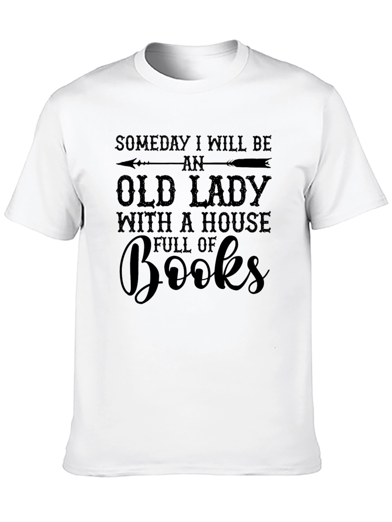 Black Someday Old Lady Books T-Shirt, Book Lover Tee view 10