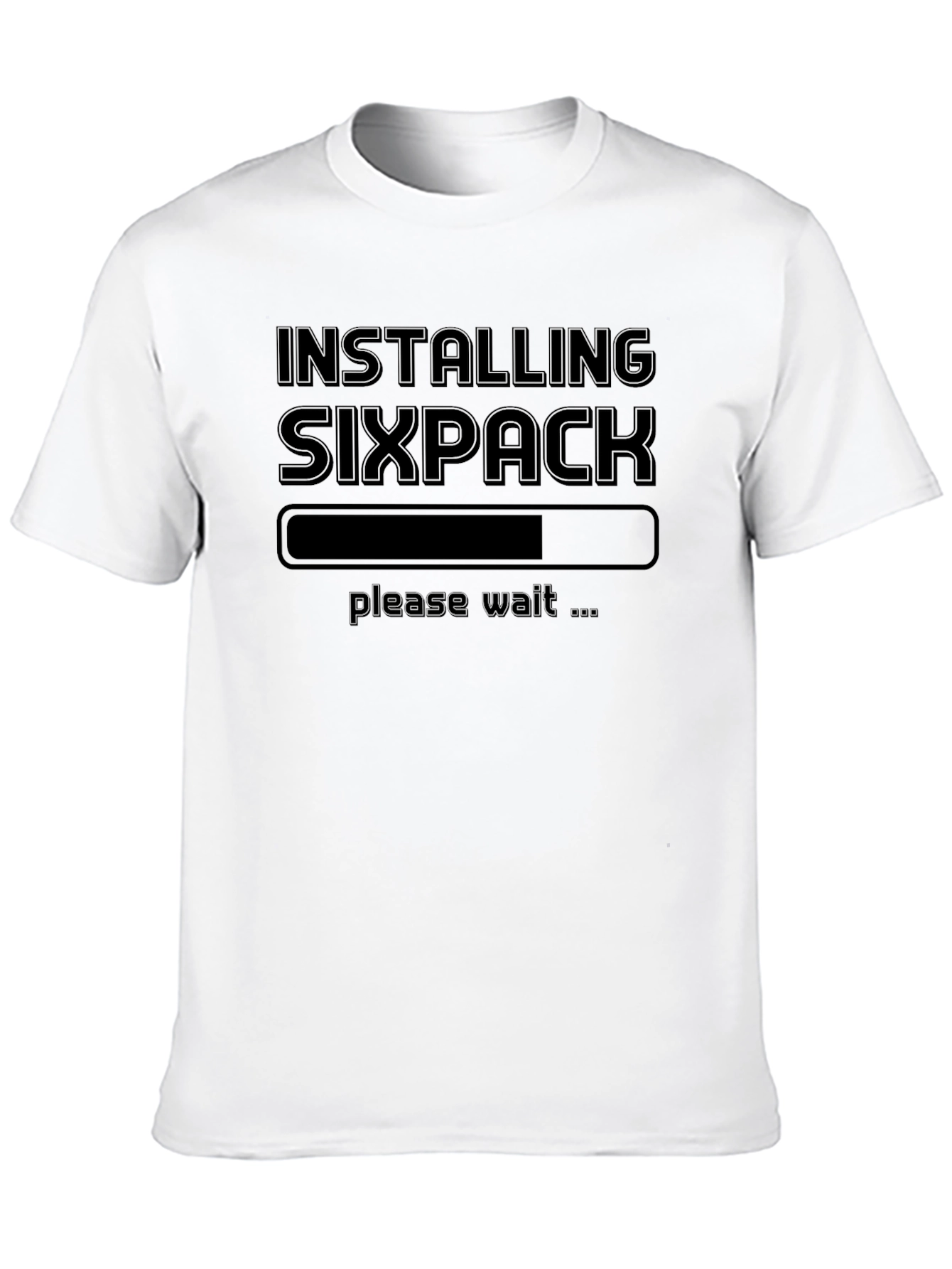 Black Installing Sixpack T-Shirt Funny Gym Tee view 10