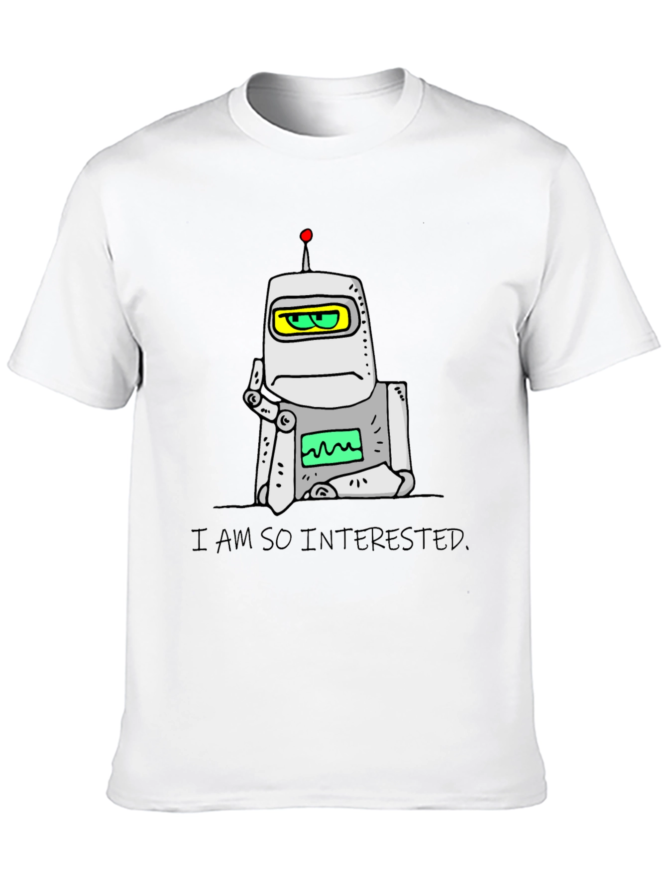 Black Interested Robot Graphic T-Shirt view 10