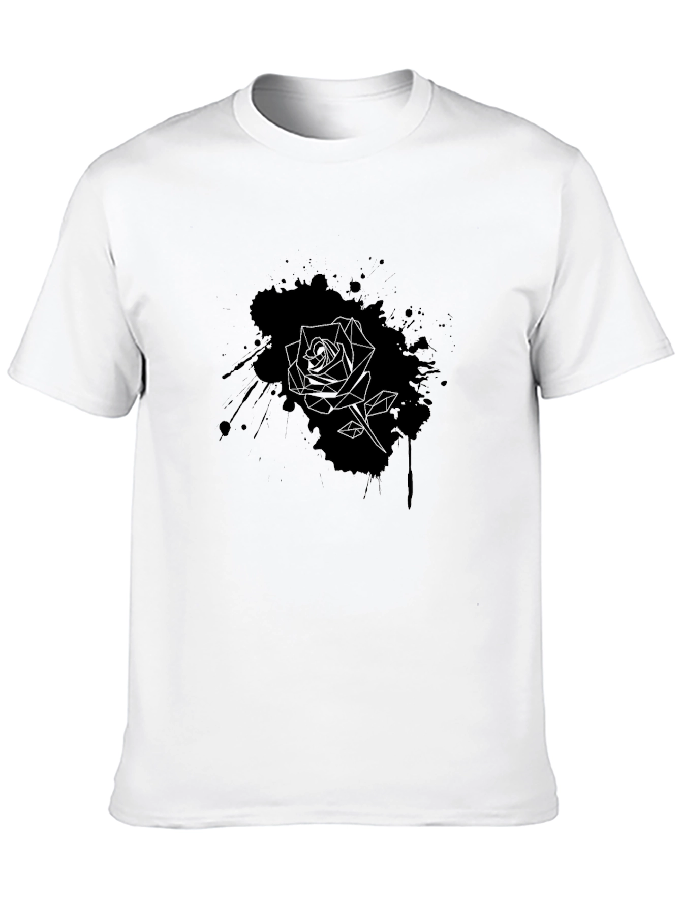 Black Men's Black Rose Graphic Tee - Stylish Casual Wear view 10