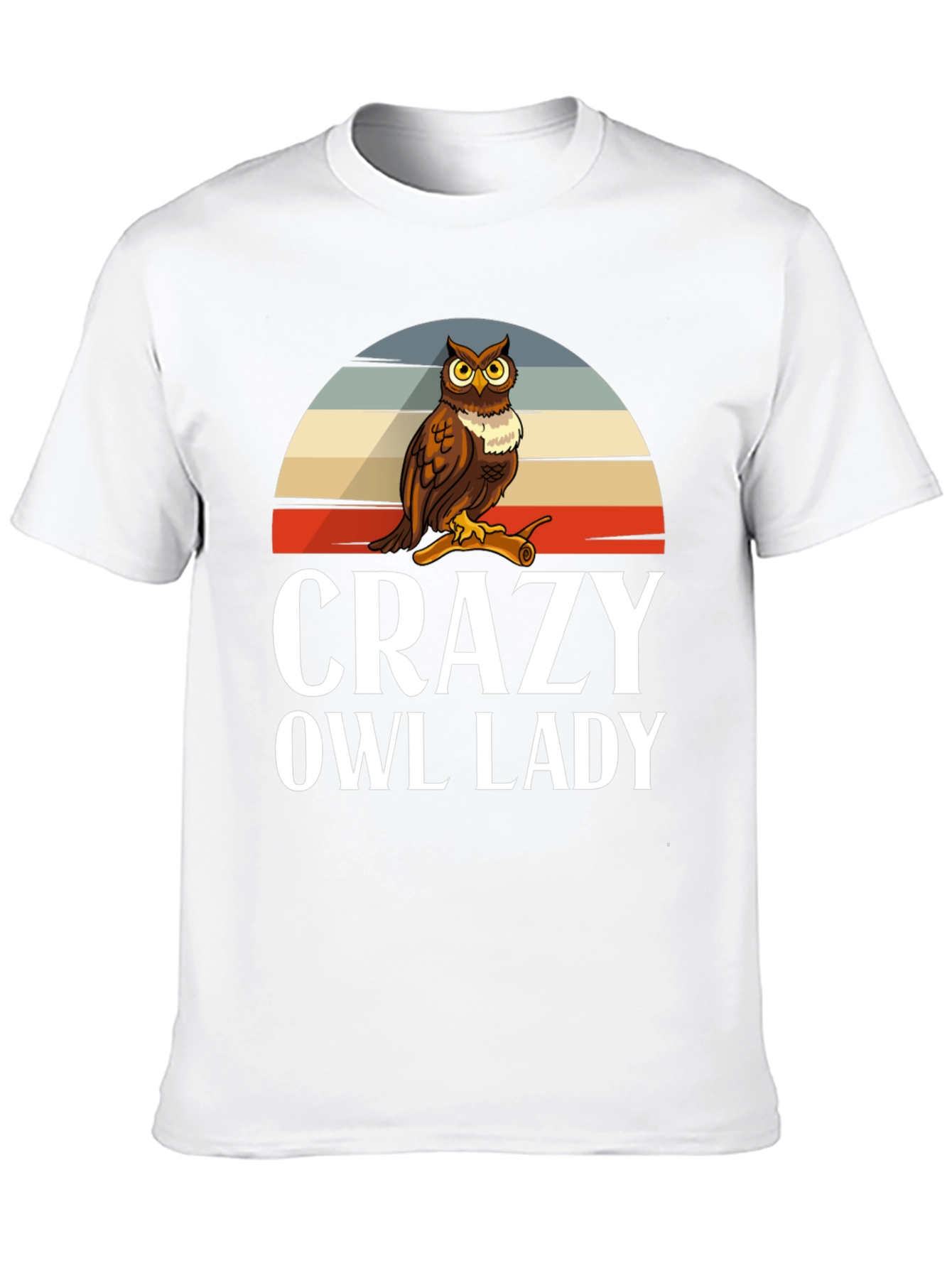 Black Crazy Owl Lady Graphic T-Shirt view 10