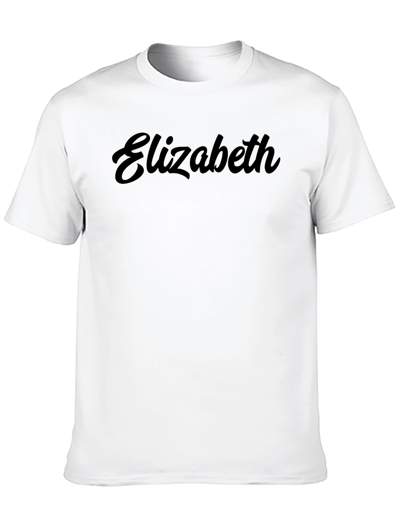 Black Elizabeth Script T-Shirt - Classic Black Tee view 10