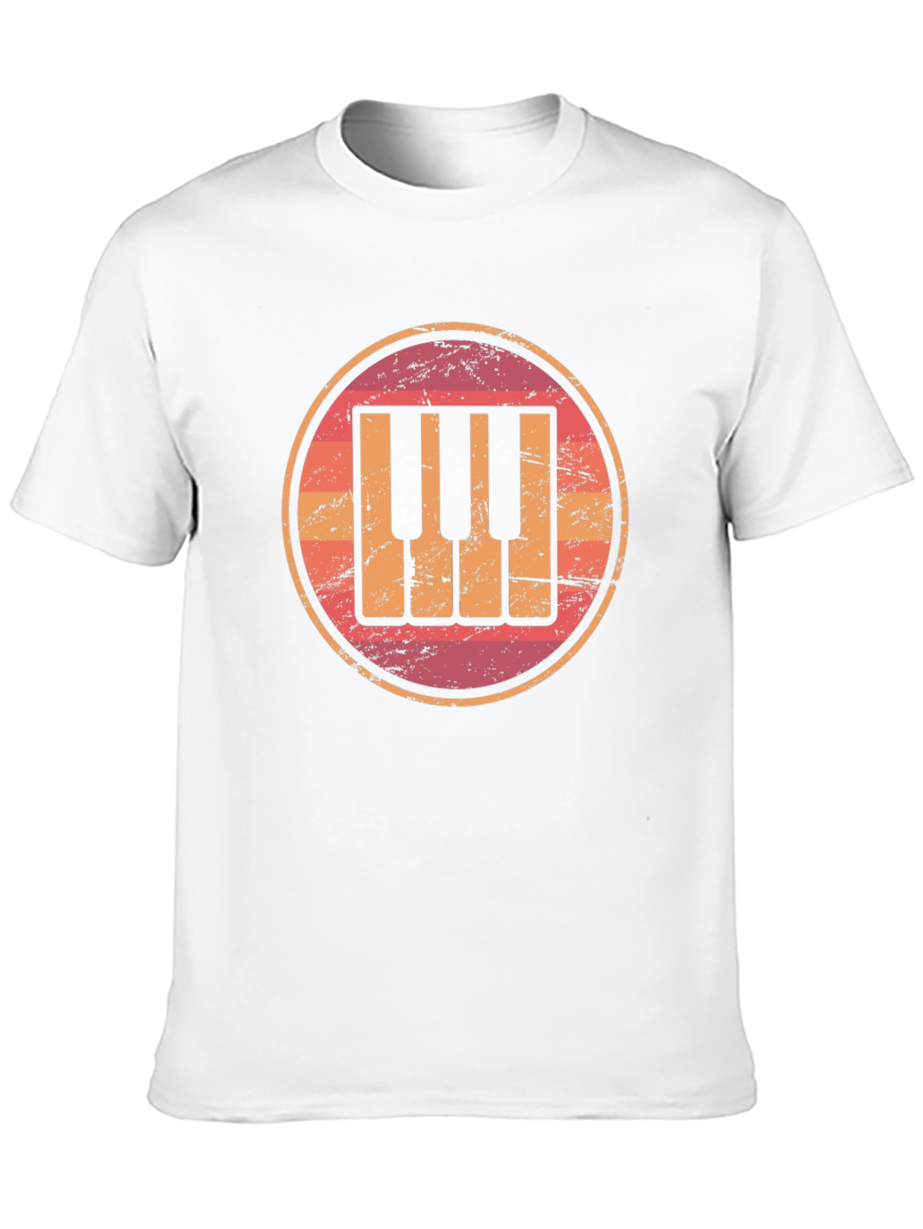 Black Retro Piano Keys Graphic Tee - Vintage Music Lover Shirt view 10