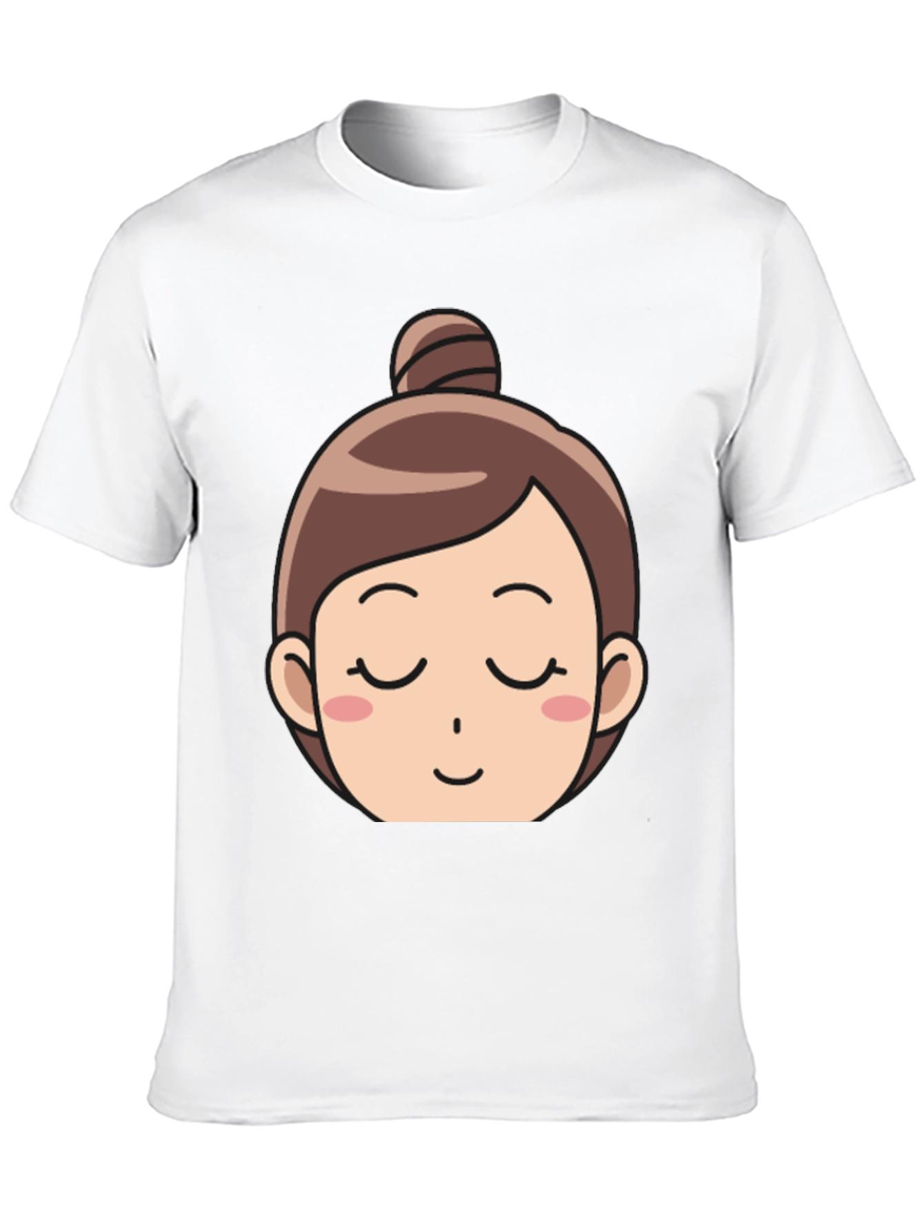 Black Cartoon Girl Face T-Shirt view 10