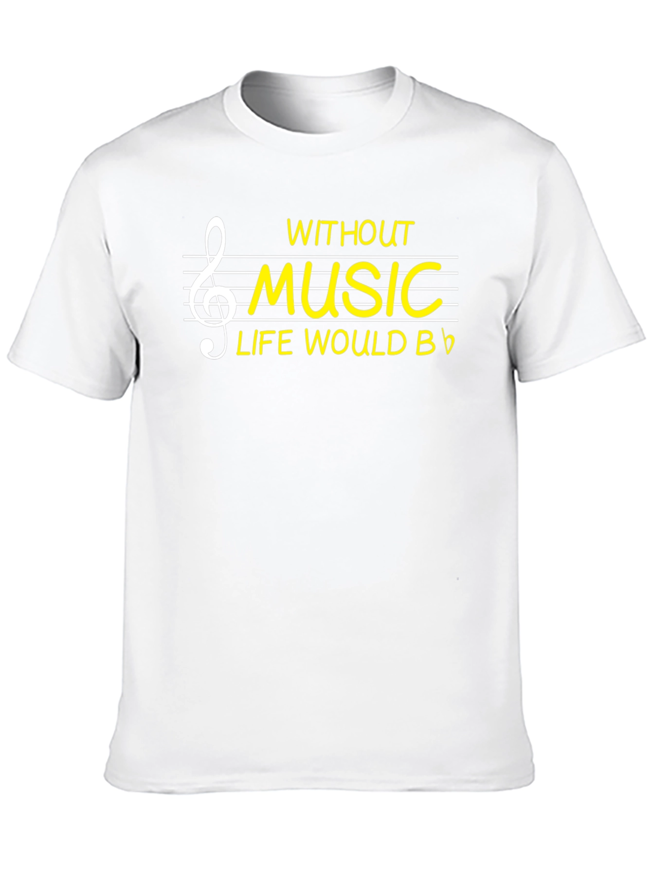 Black Music Lover T-Shirt - Without Music Life Would B Flat view 10