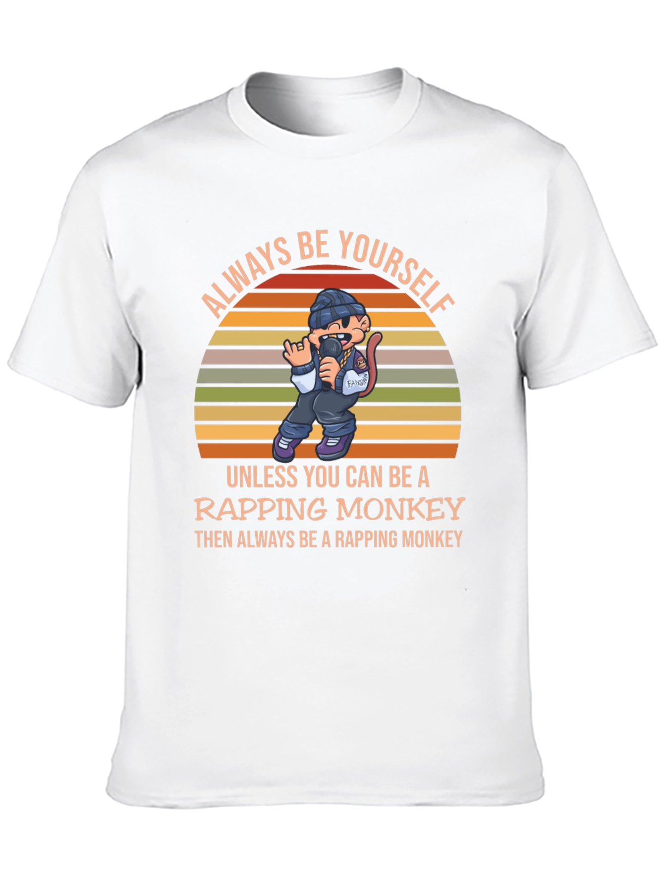Black Rapping Monkey Graphic T-Shirt - Be Yourself view 10