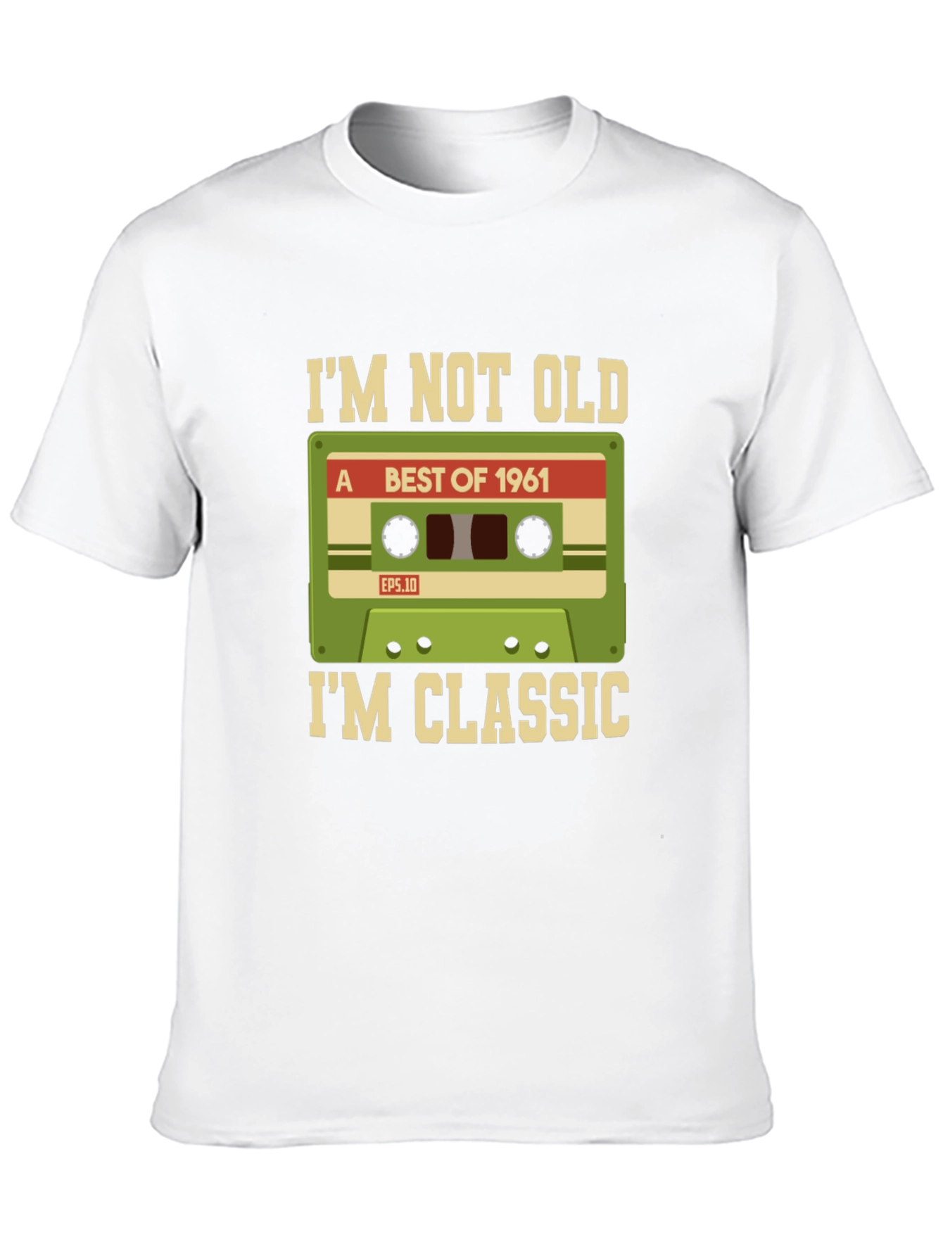 Black I'm Not Old, I'm Classic 1961 Cassette Tape T-Shirt view 10