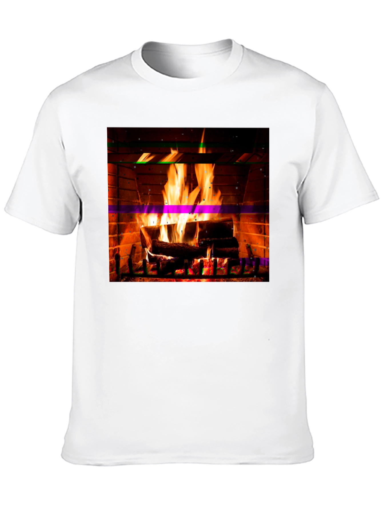 Black Cozy Fireplace Graphic T-Shirt view 10