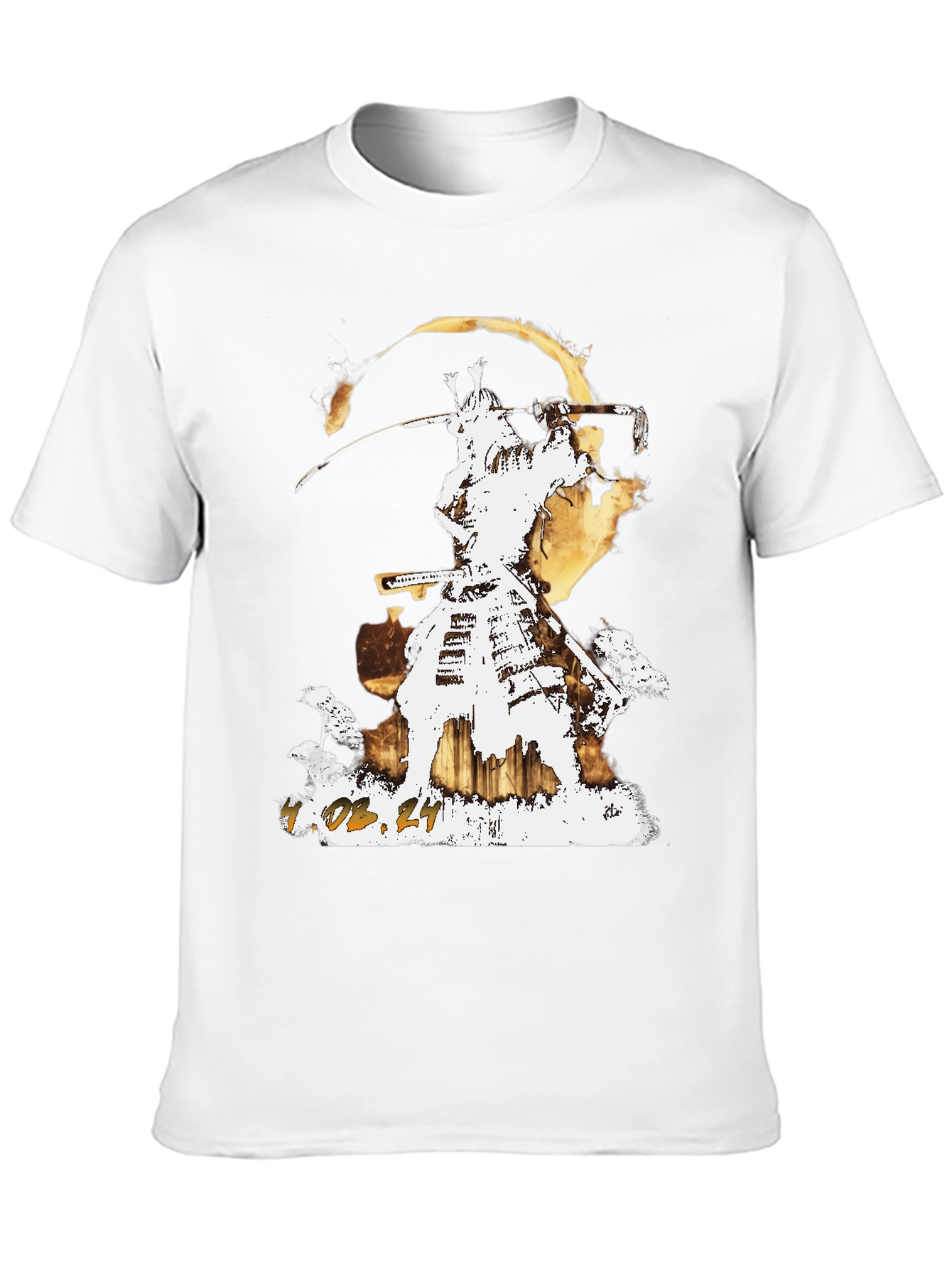 Black Samurai Graphic T-Shirt - Men's Short Sleeve Crew Neck Tee view 10