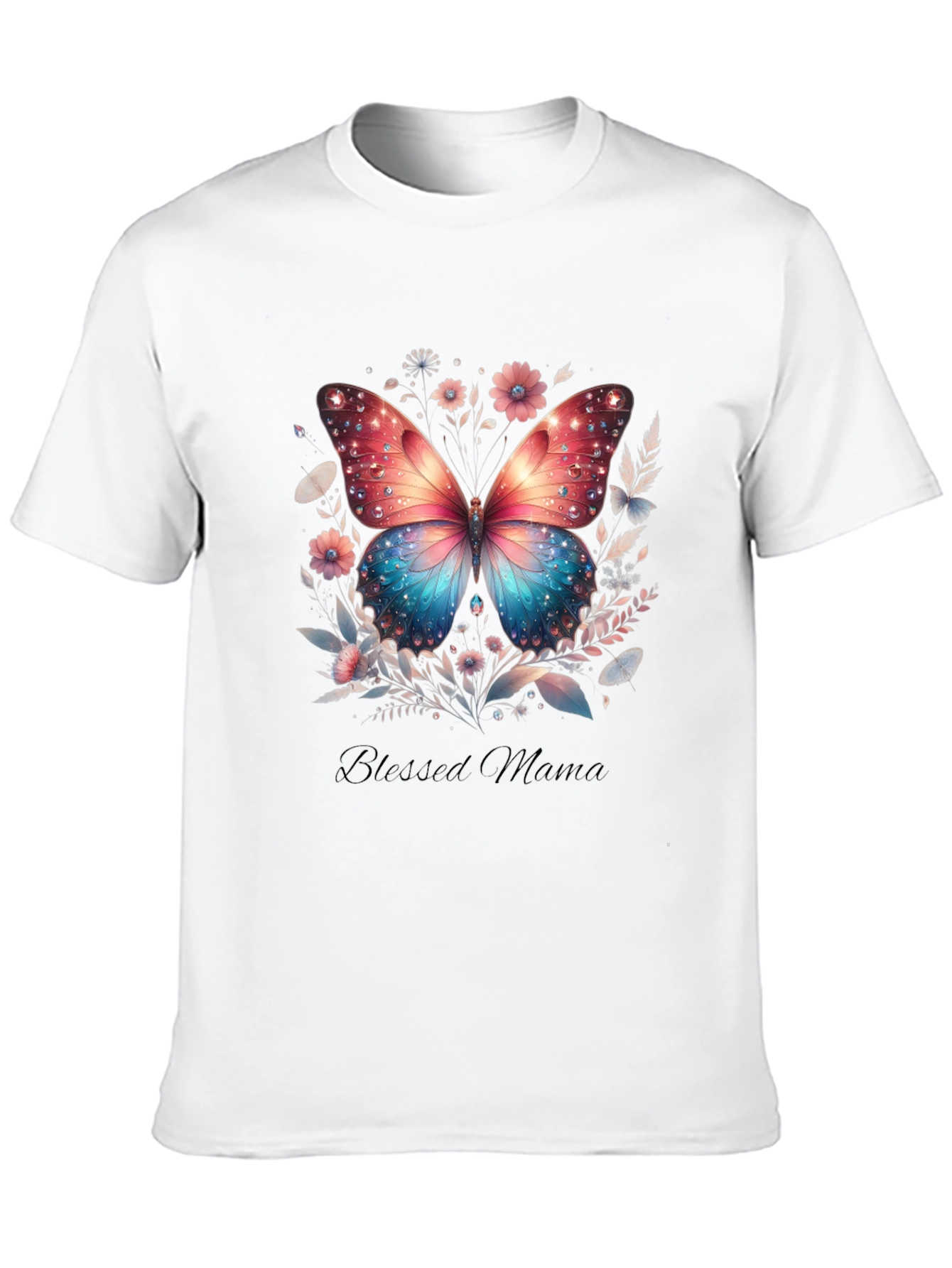 Black Blessed Mama Butterfly Graphic Tee view 10